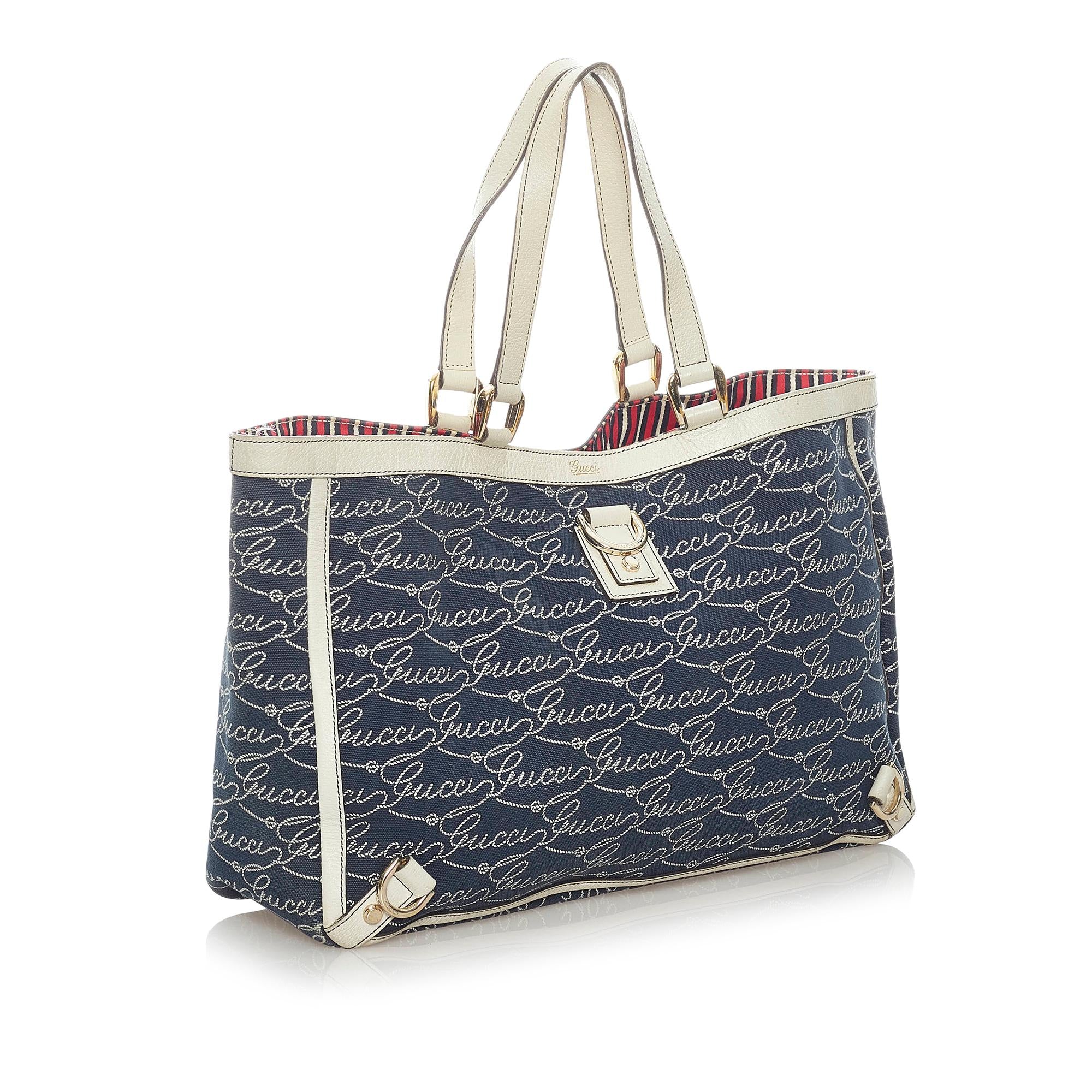 Gucci Abbey D- Ring Canvas Tote Bag (SHG-32612)