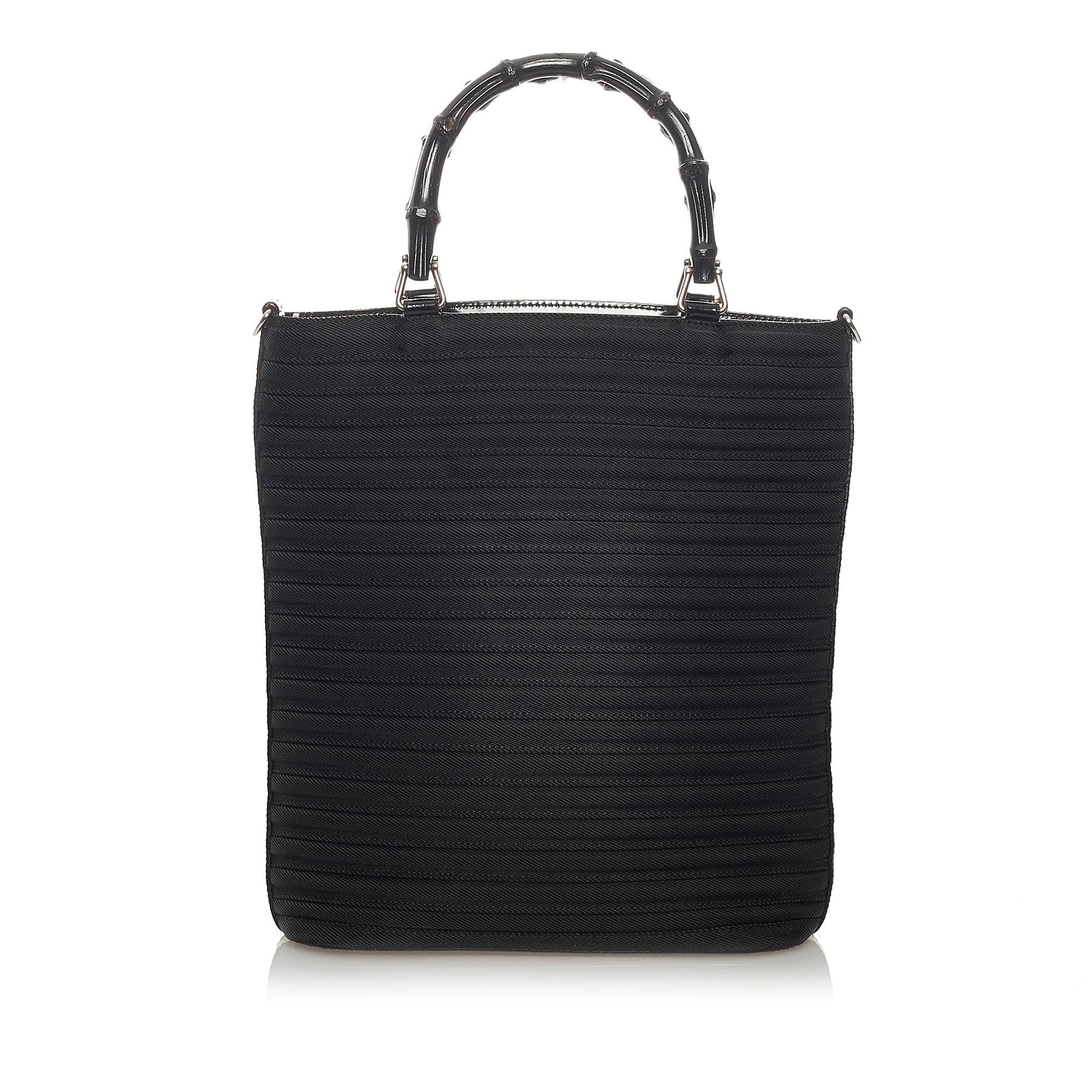 Gucci Bamboo Canvas Satchel (SHG-29171)