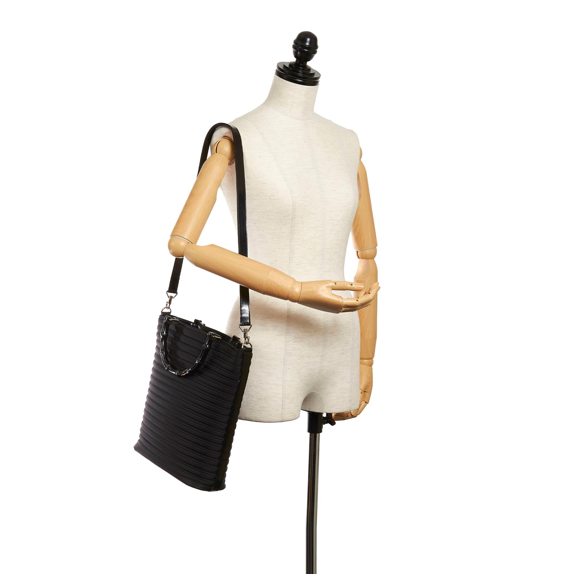 Gucci Bamboo Canvas Satchel (SHG-29171)