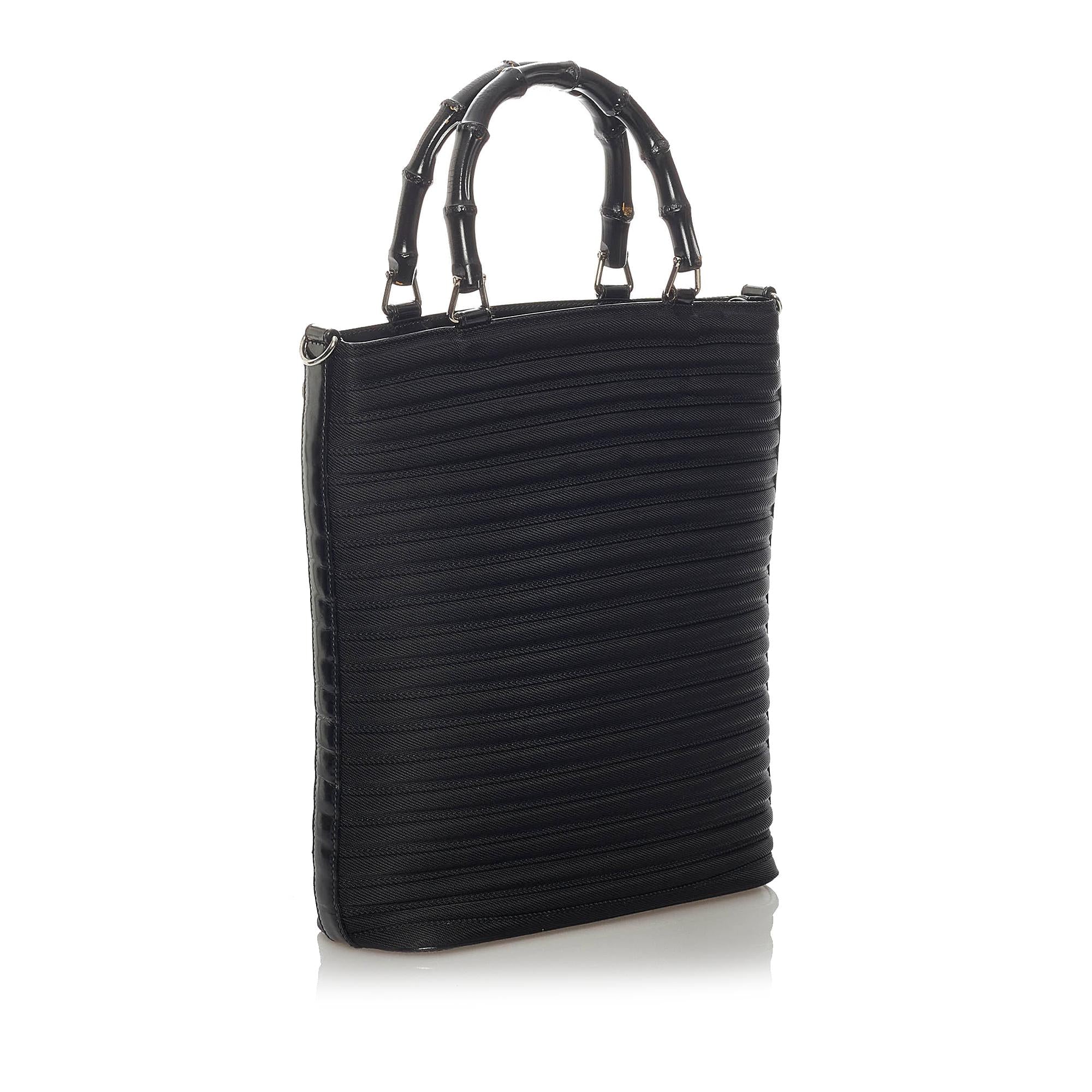 Gucci Bamboo Canvas Satchel (SHG-29171)