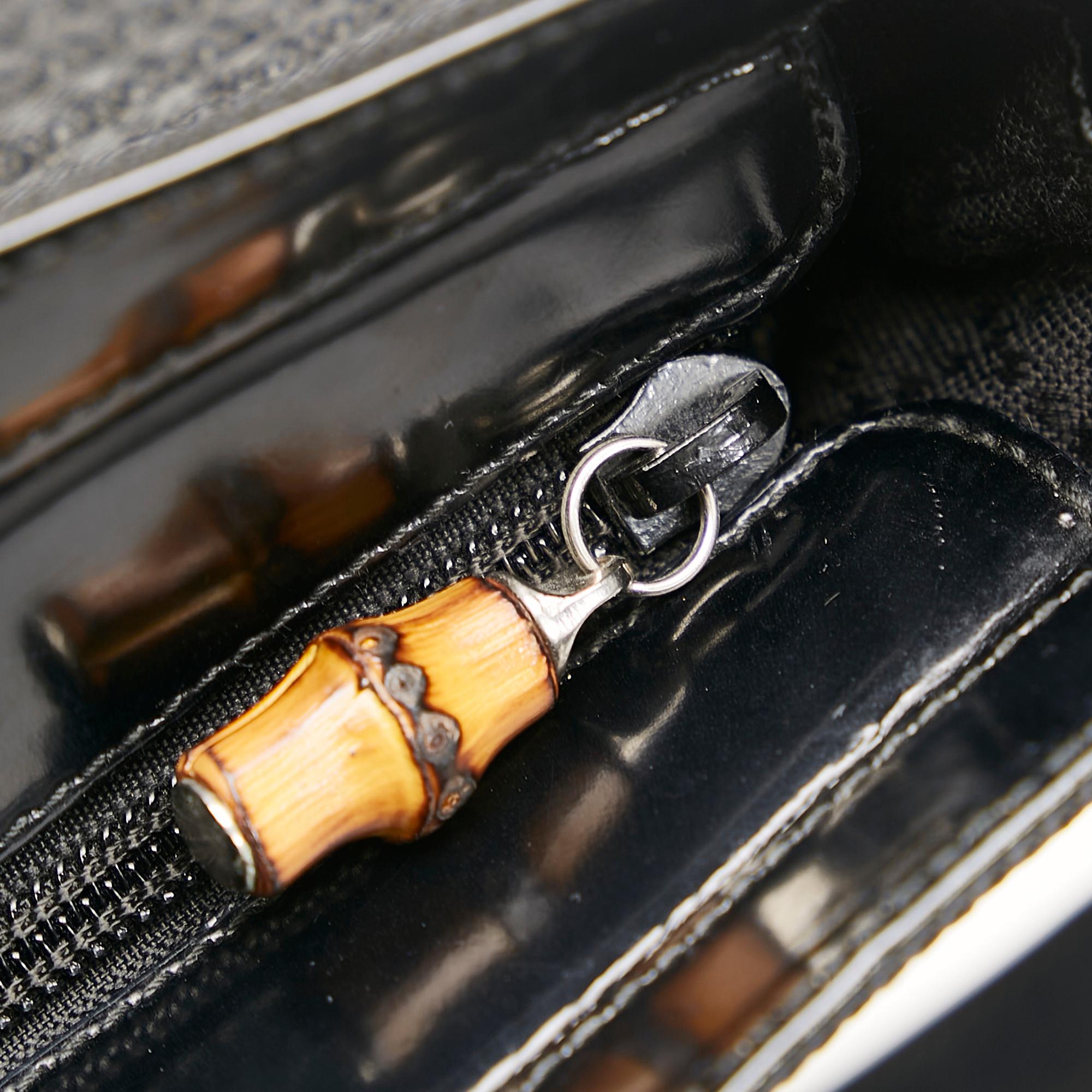 Gucci Bamboo Canvas Satchel (SHG-36575)