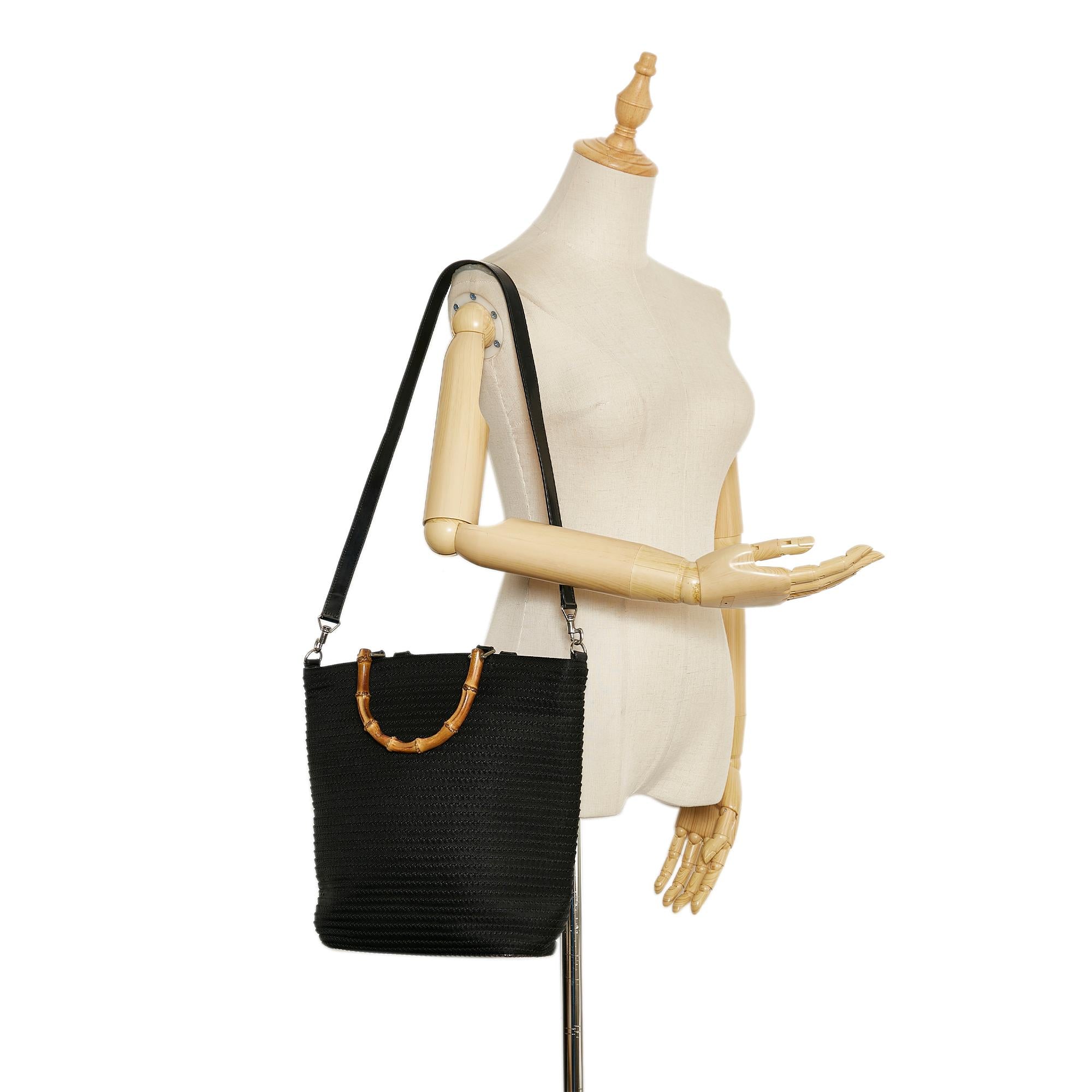 Gucci Bamboo Canvas Satchel (SHG-36575)