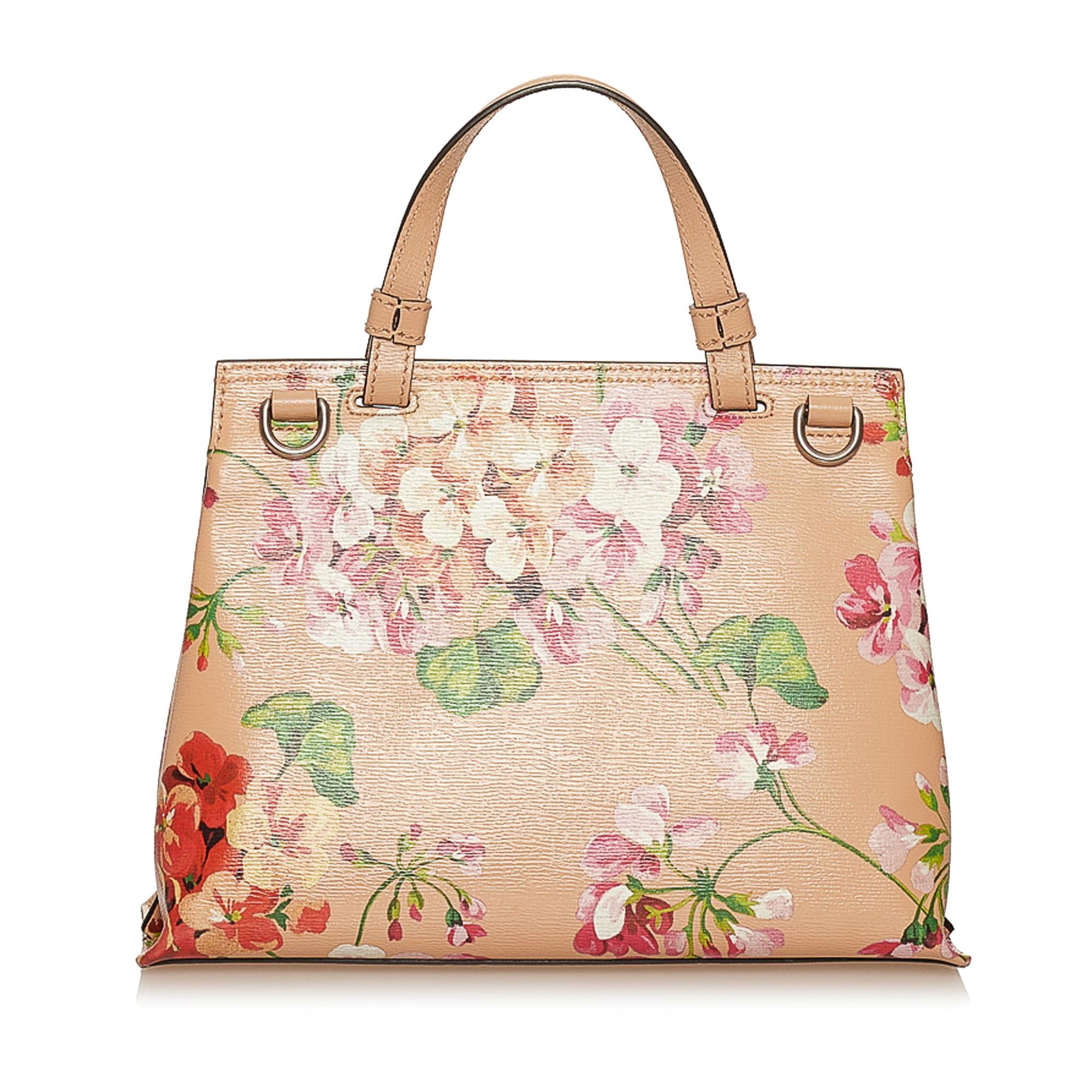 Gucci Bamboo Daily Blooms Leather Satchel (SHG-29395)