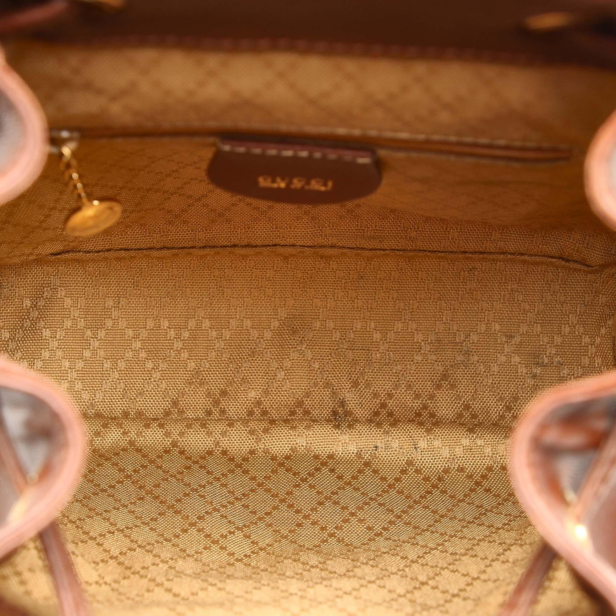 Gucci Bamboo Drawstring Leather Backpack (SHG-22401)