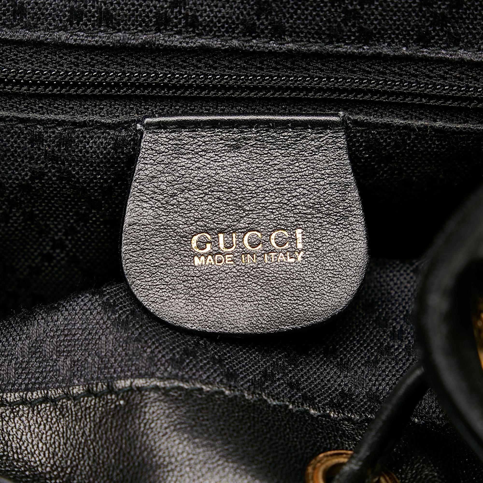 Gucci Bamboo Drawstring Leather Backpack (SHG-33985)