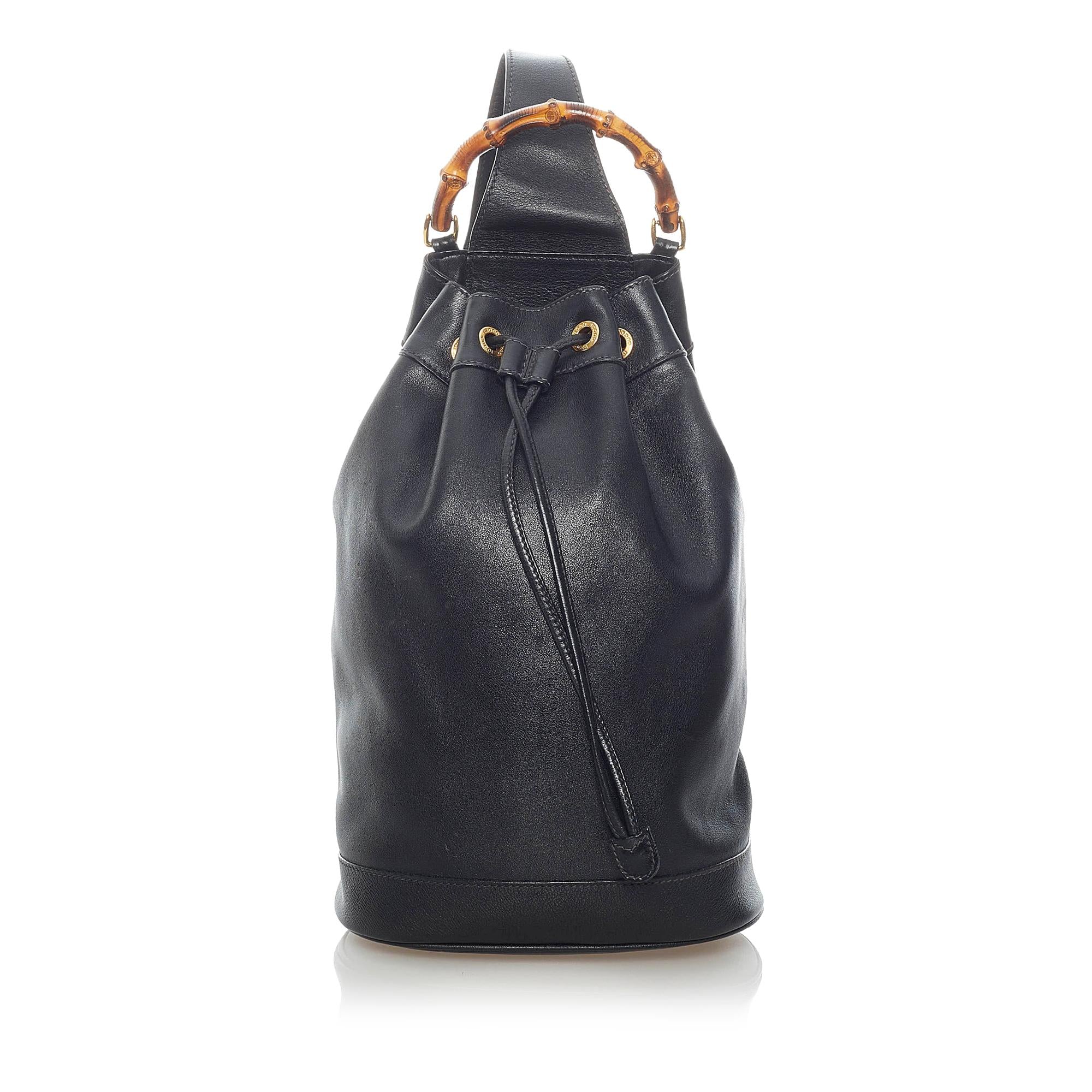 bamboo leather backpack Gucci Bamboo Leather Backpack (SHG-33009)