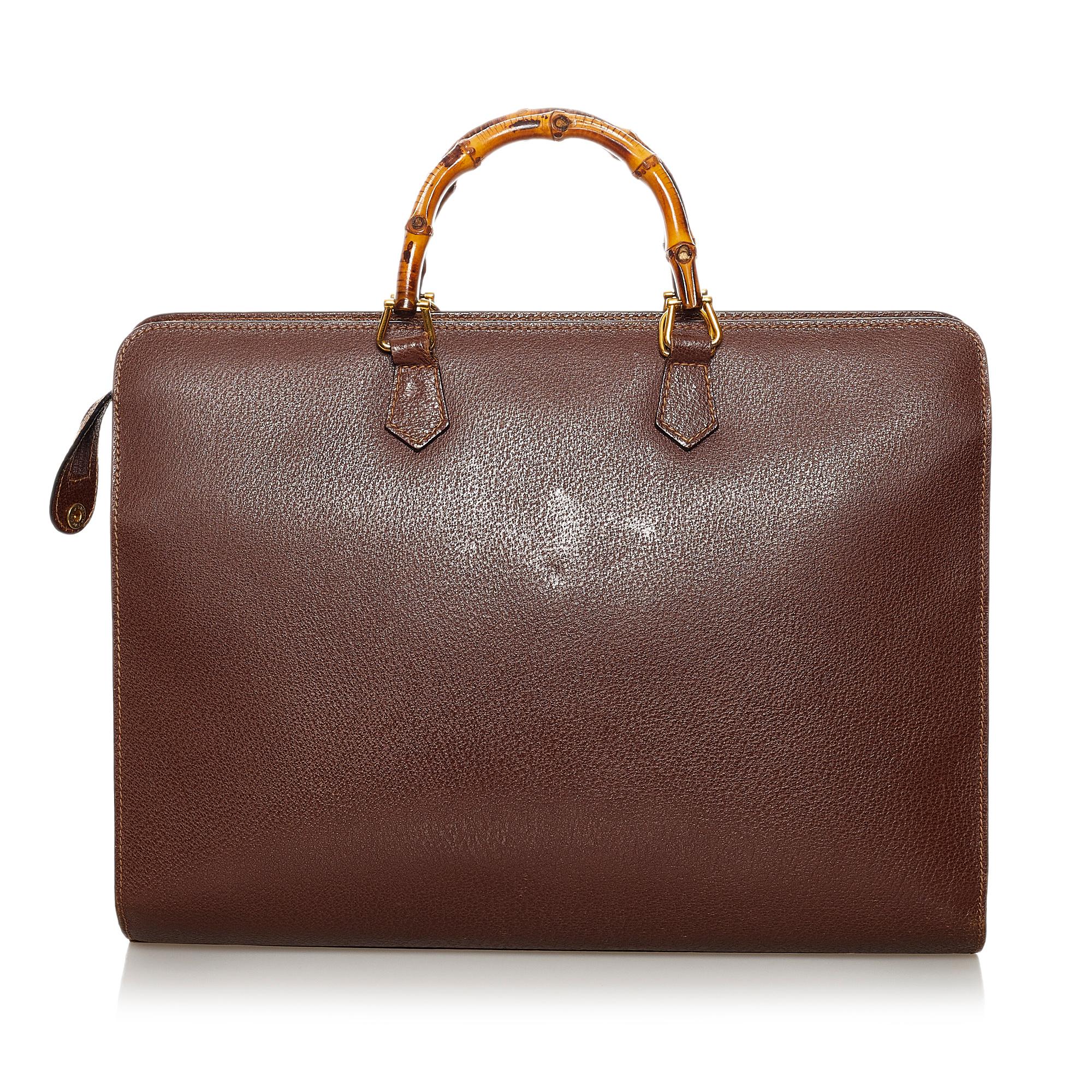 Gucci Bamboo Leather Briefcase (SHG-32849)