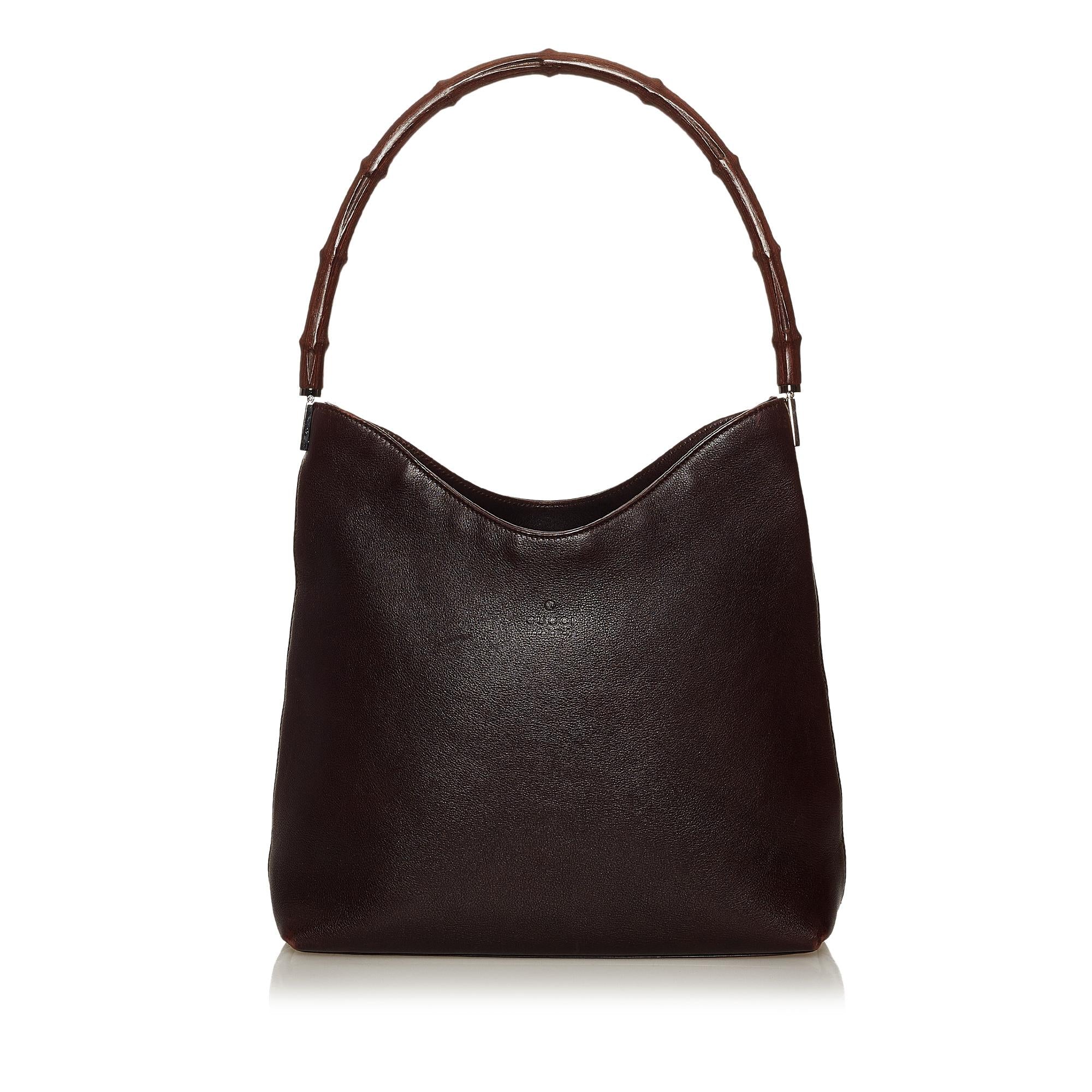 Gucci Bamboo Leather Shoulder Bag (SHG-28393)
