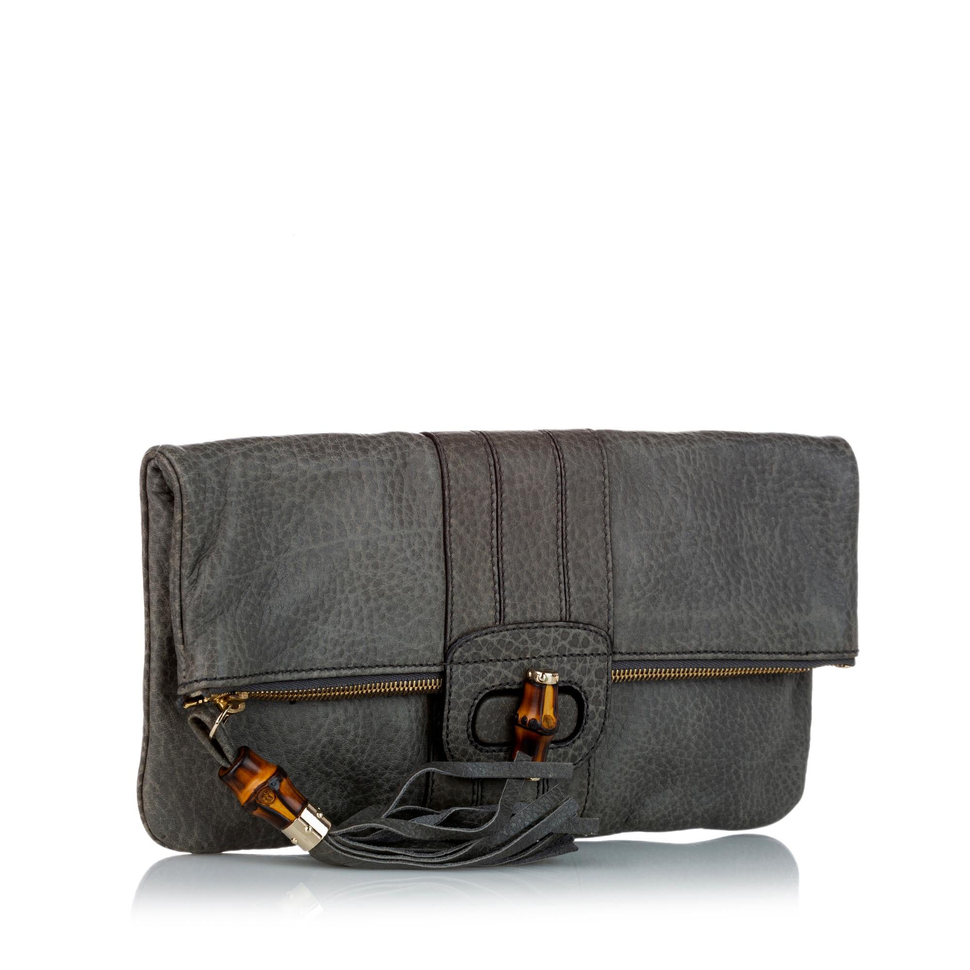 Gucci Bamboo Lucy Leather Clutch Bag (SHG-28447)