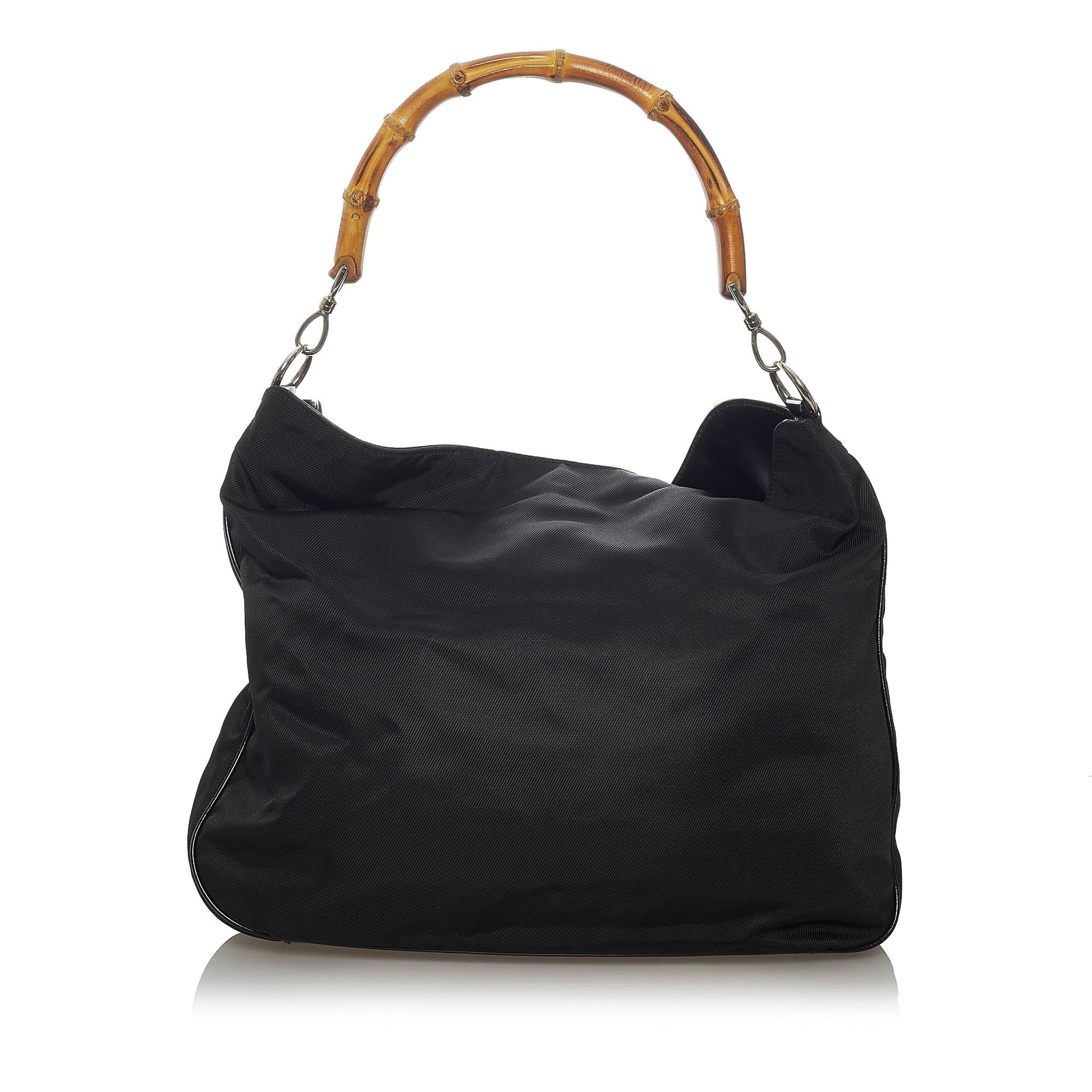 Gucci Bamboo Nylon Satchel (SHG-28477)