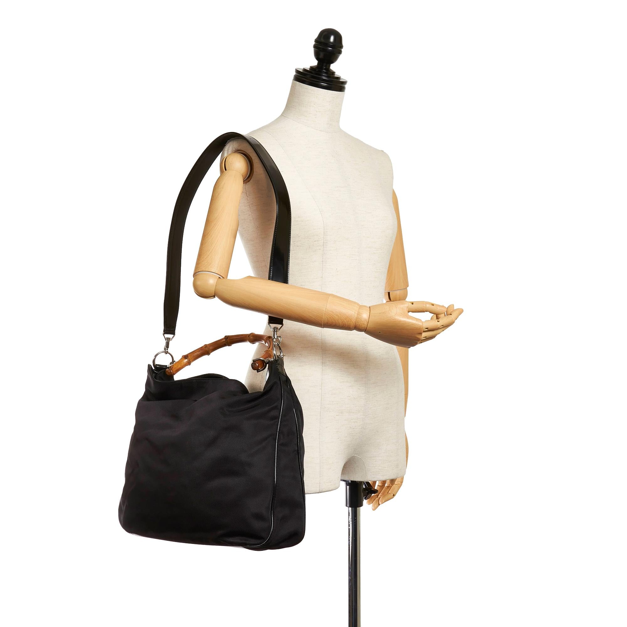 Gucci Bamboo Nylon Satchel (SHG-28477)