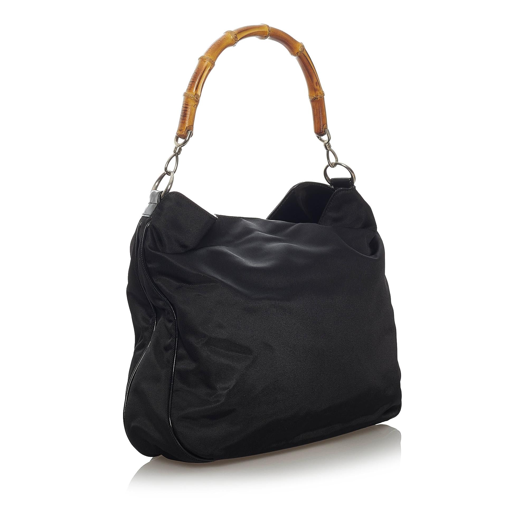 Gucci Bamboo Nylon Satchel (SHG-28477)