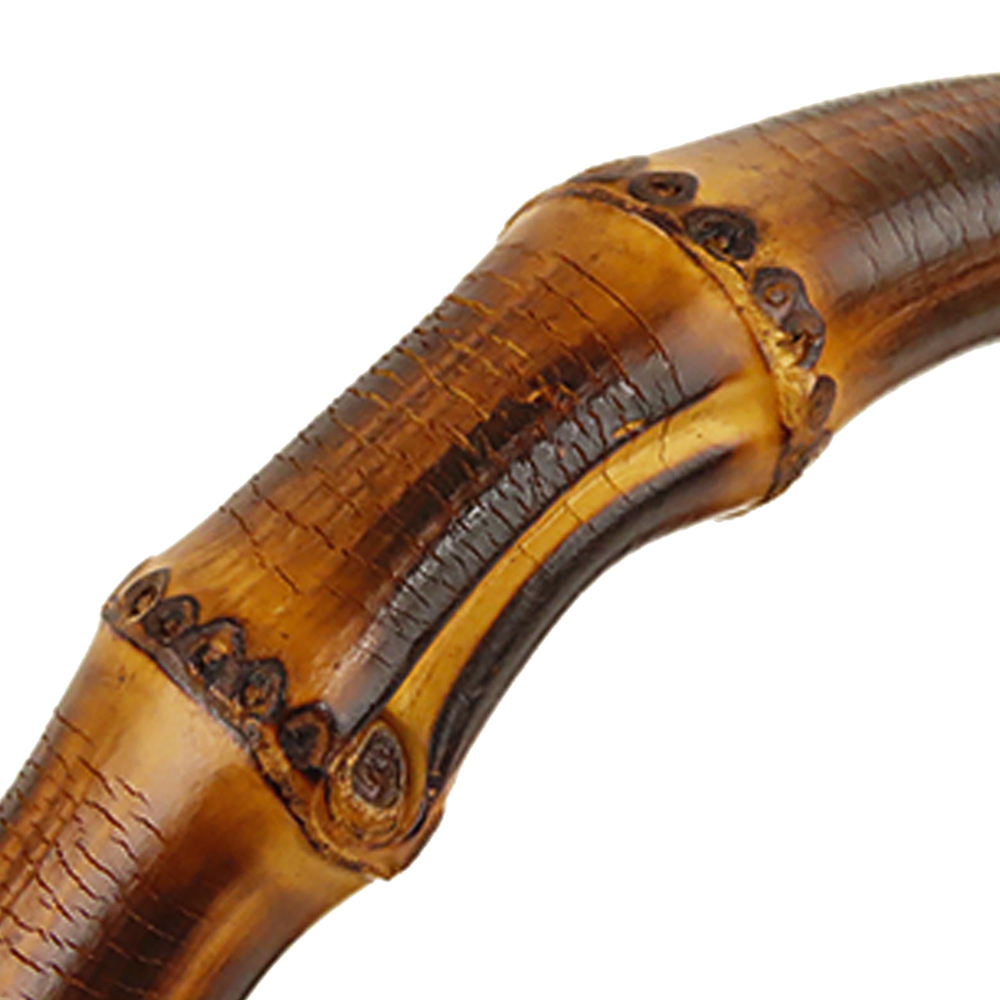 Gucci Bamboo Nymphaea Leather Satchel (SHG-27214)