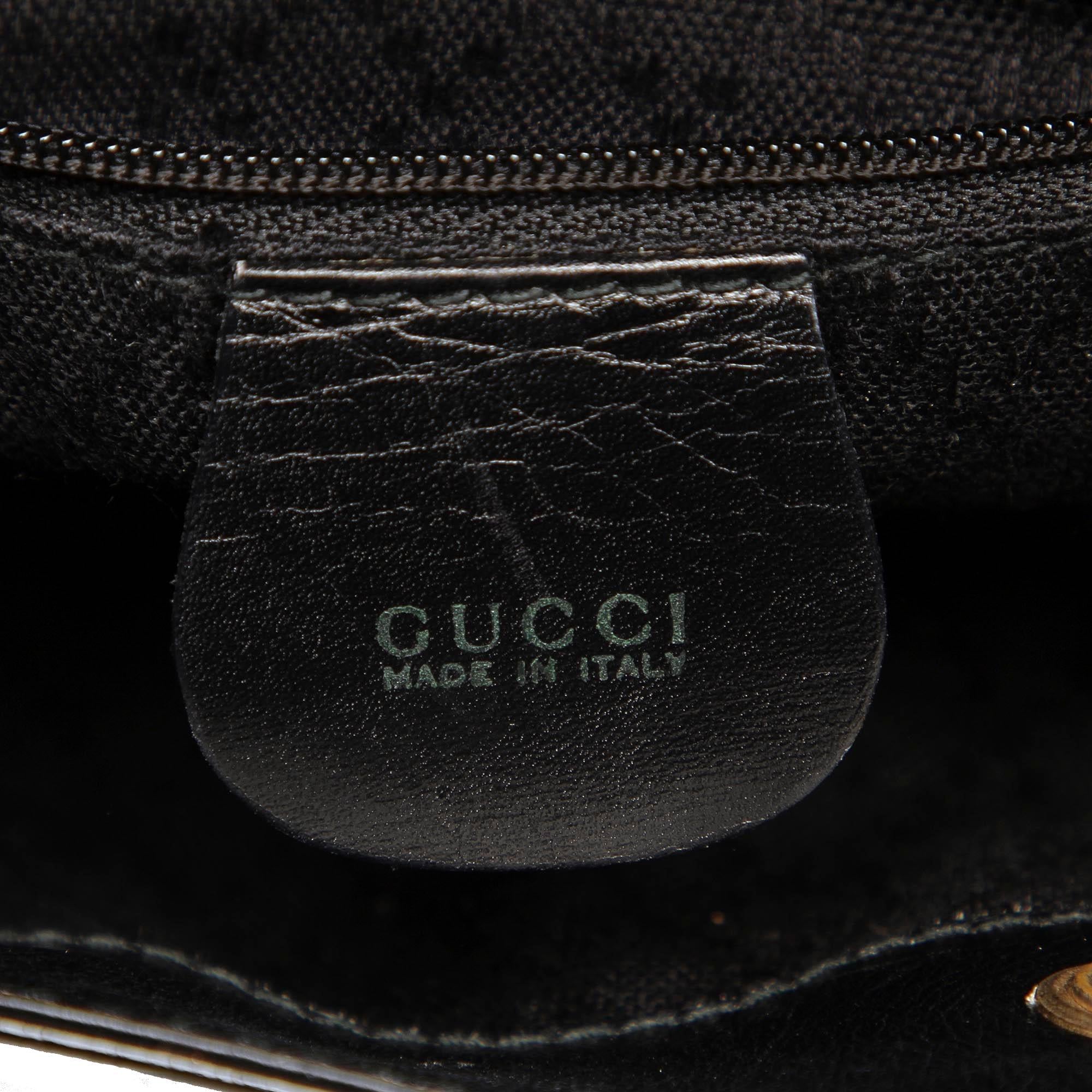 Gucci Bamboo Patent Leather Drawstring Backpack (SHG-32189)