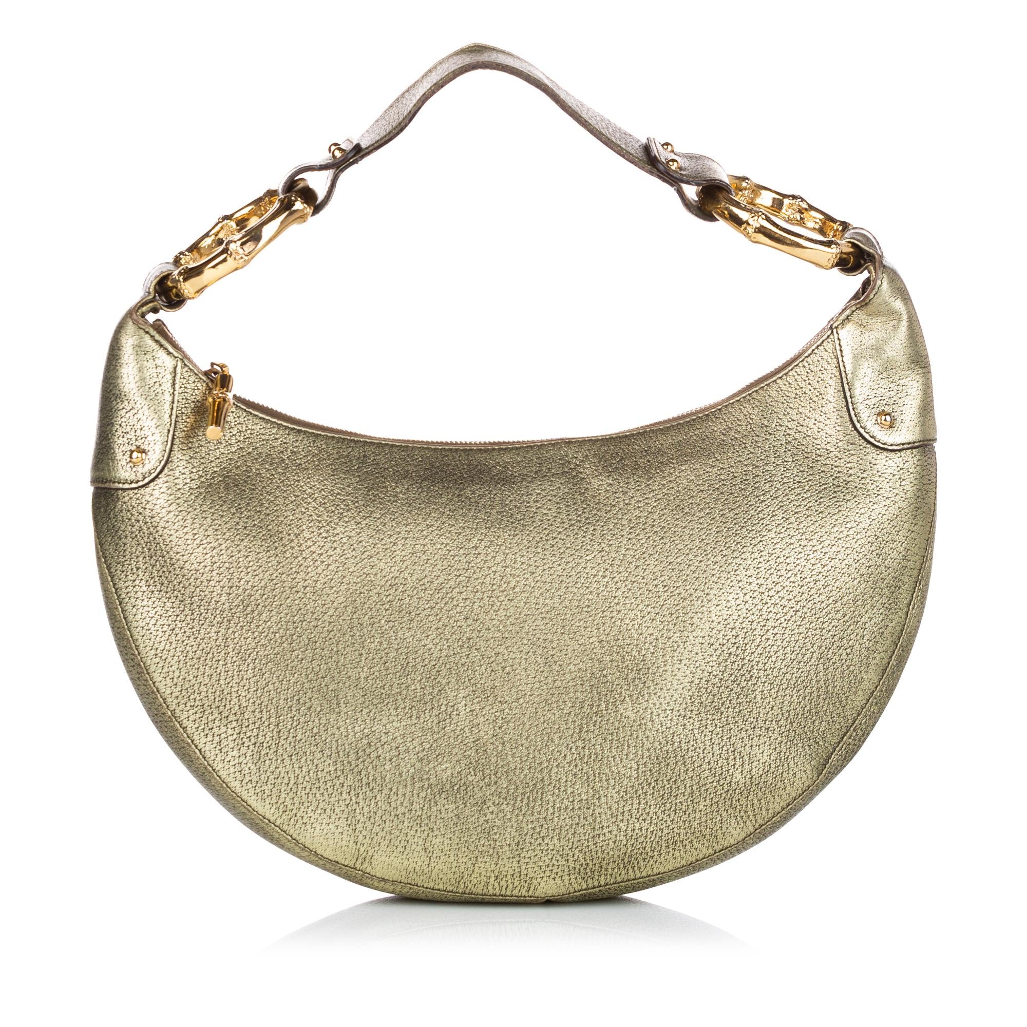 Gucci Bamboo Ring Leather Hobo Bag (SHG-28474)