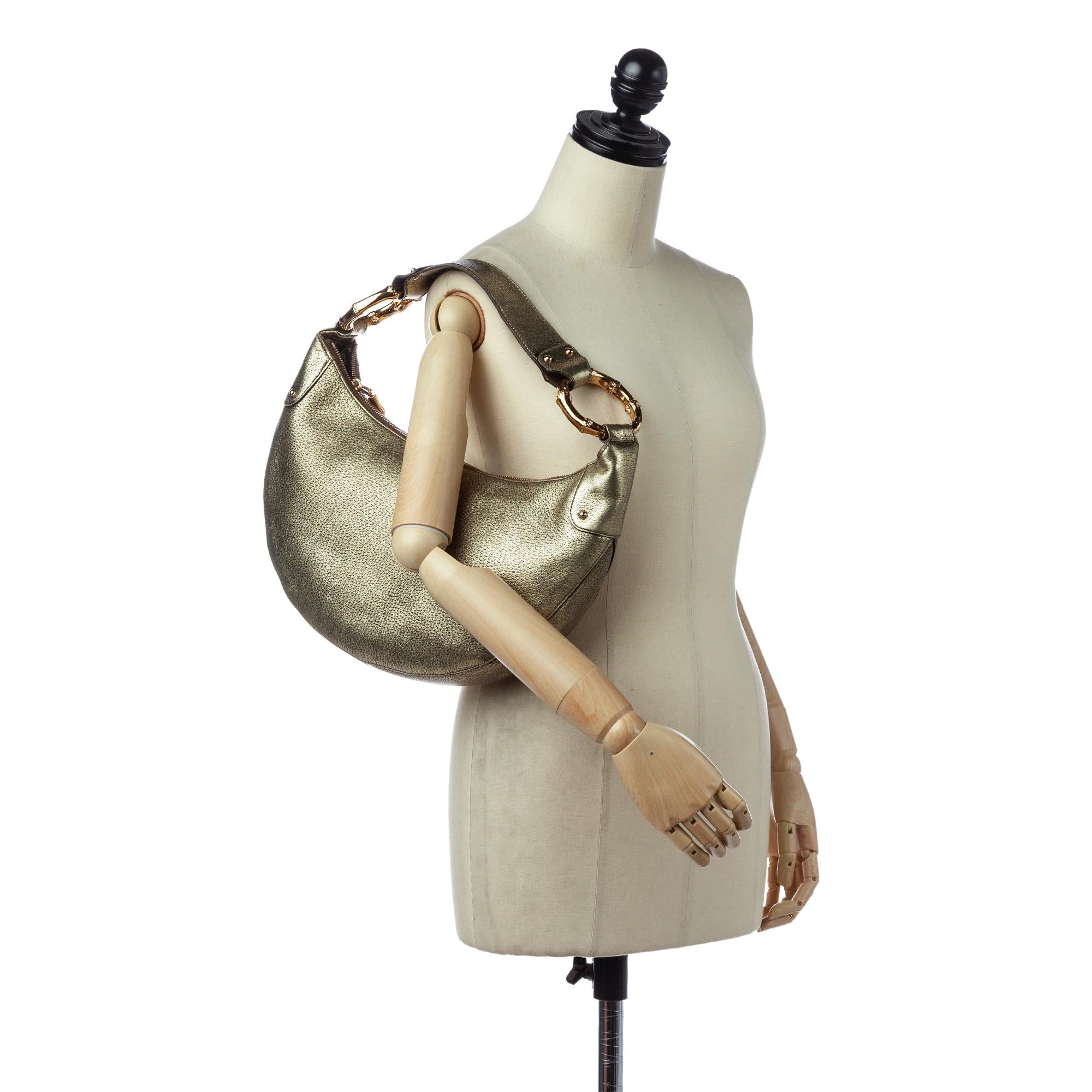 Gucci Bamboo Ring Leather Hobo Bag (SHG-28474)