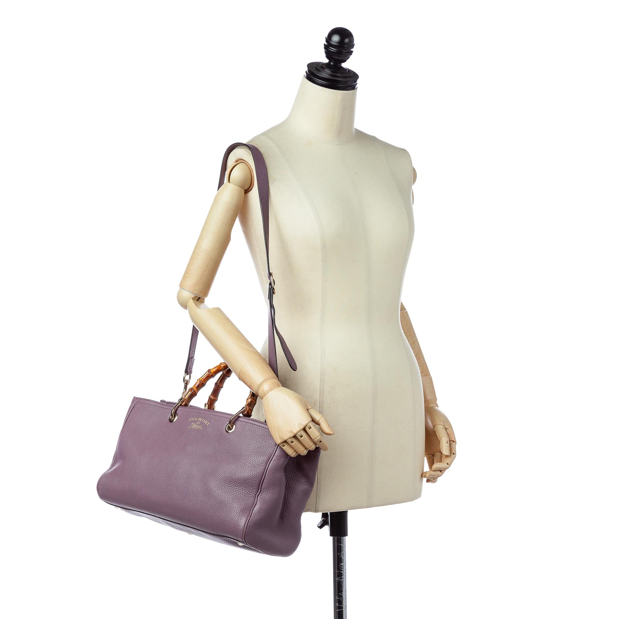 Gucci Bamboo Shopper Leather Satchel (SHG-23441)