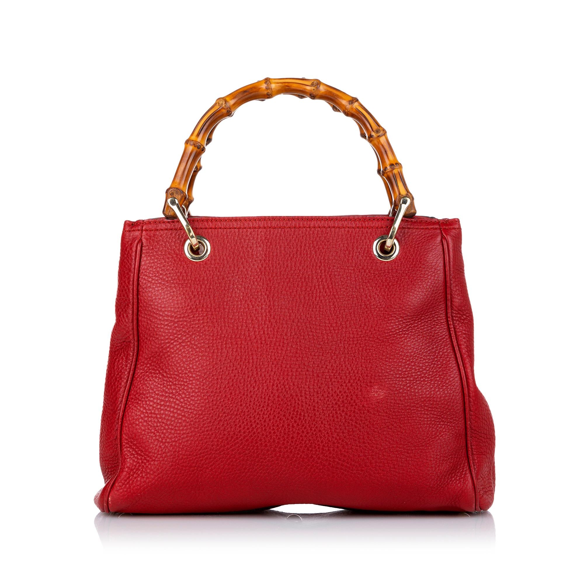 Gucci Bamboo Shopper Leather Satchel (SHG-28521)