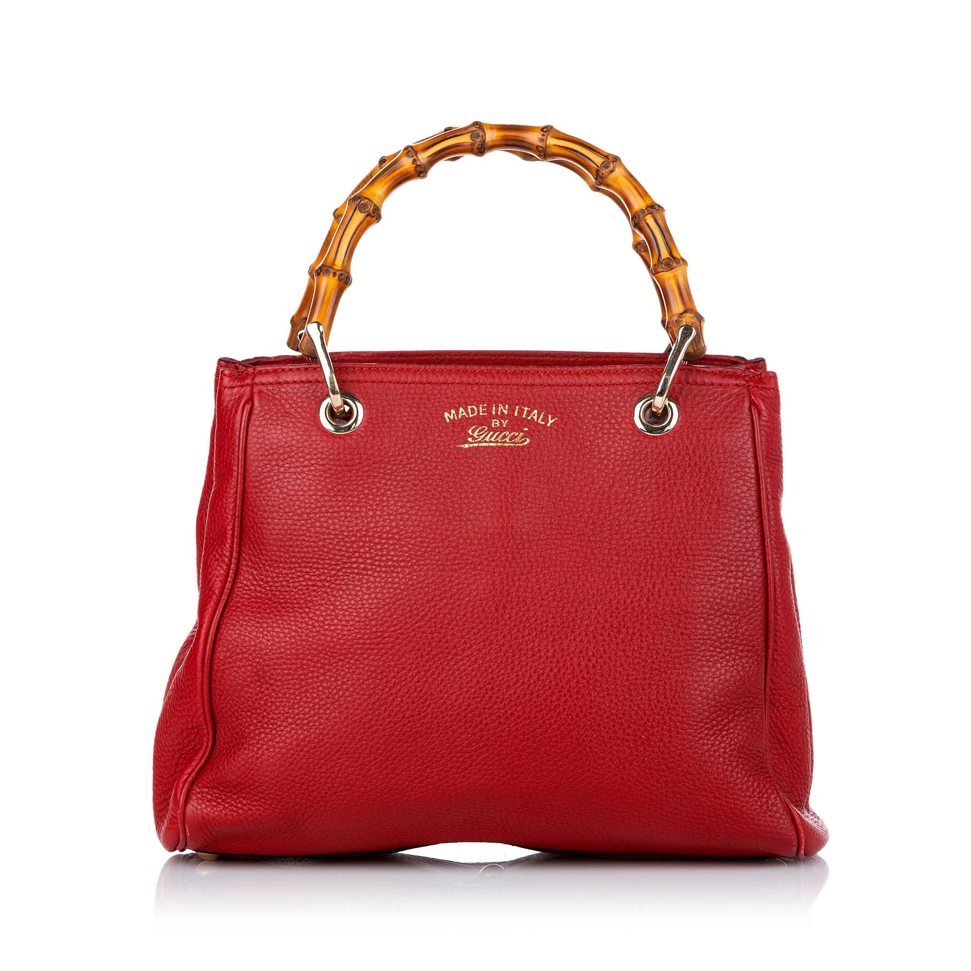 Gucci Bamboo Shopper Leather Satchel (SHG-28521)