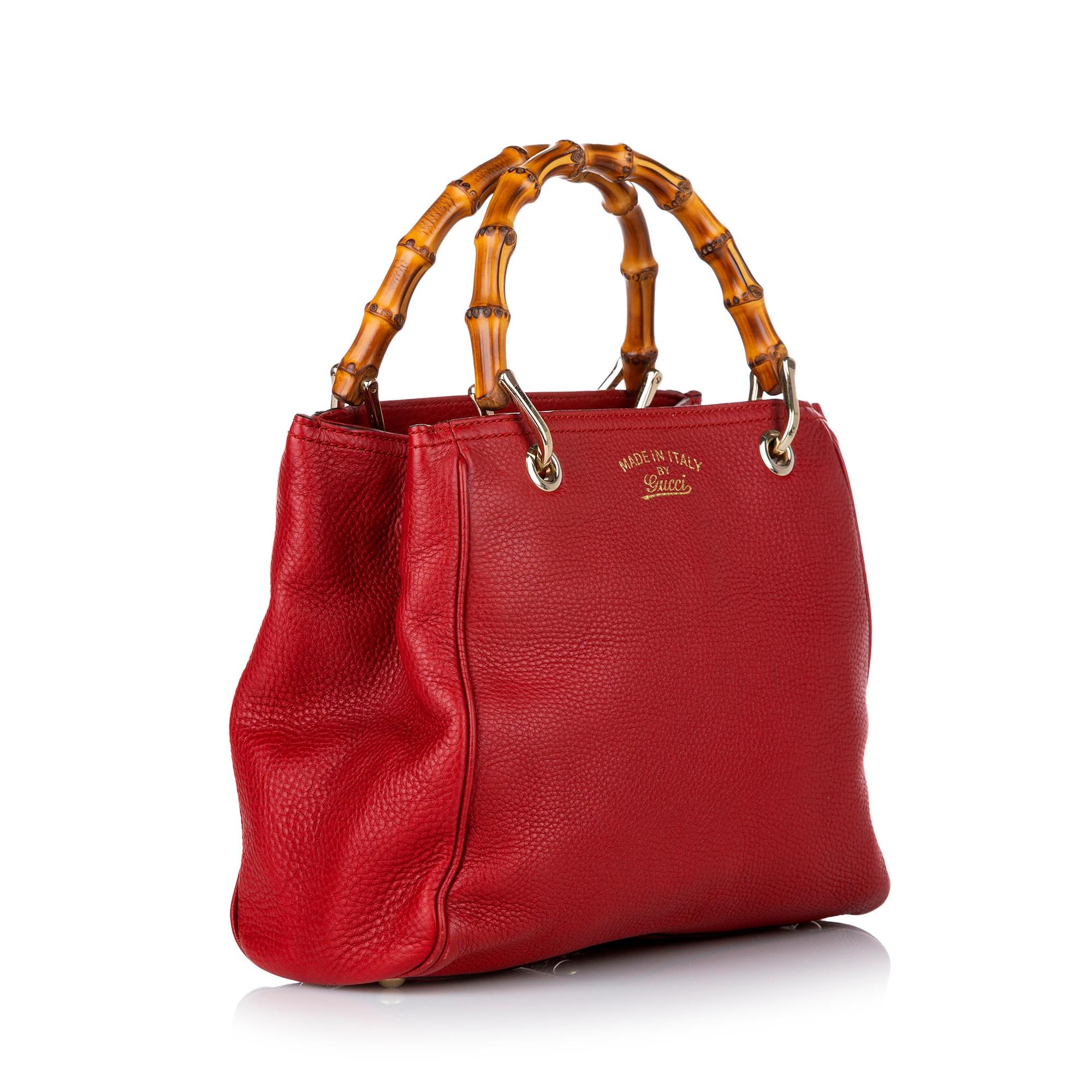 Gucci Bamboo Shopper Leather Satchel (SHG-28521)