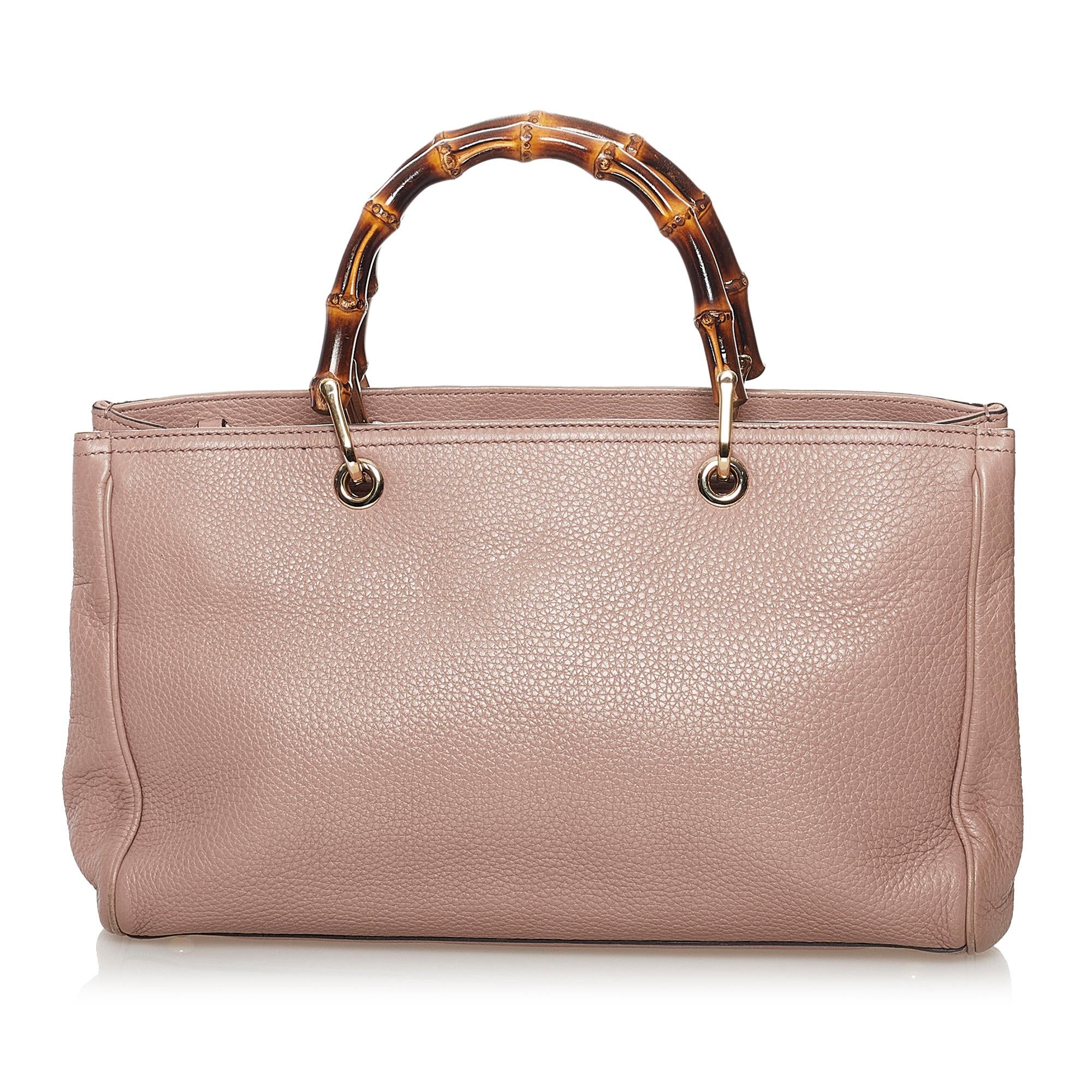 Gucci Bamboo Shopper Leather Satchel (SHG-31745)