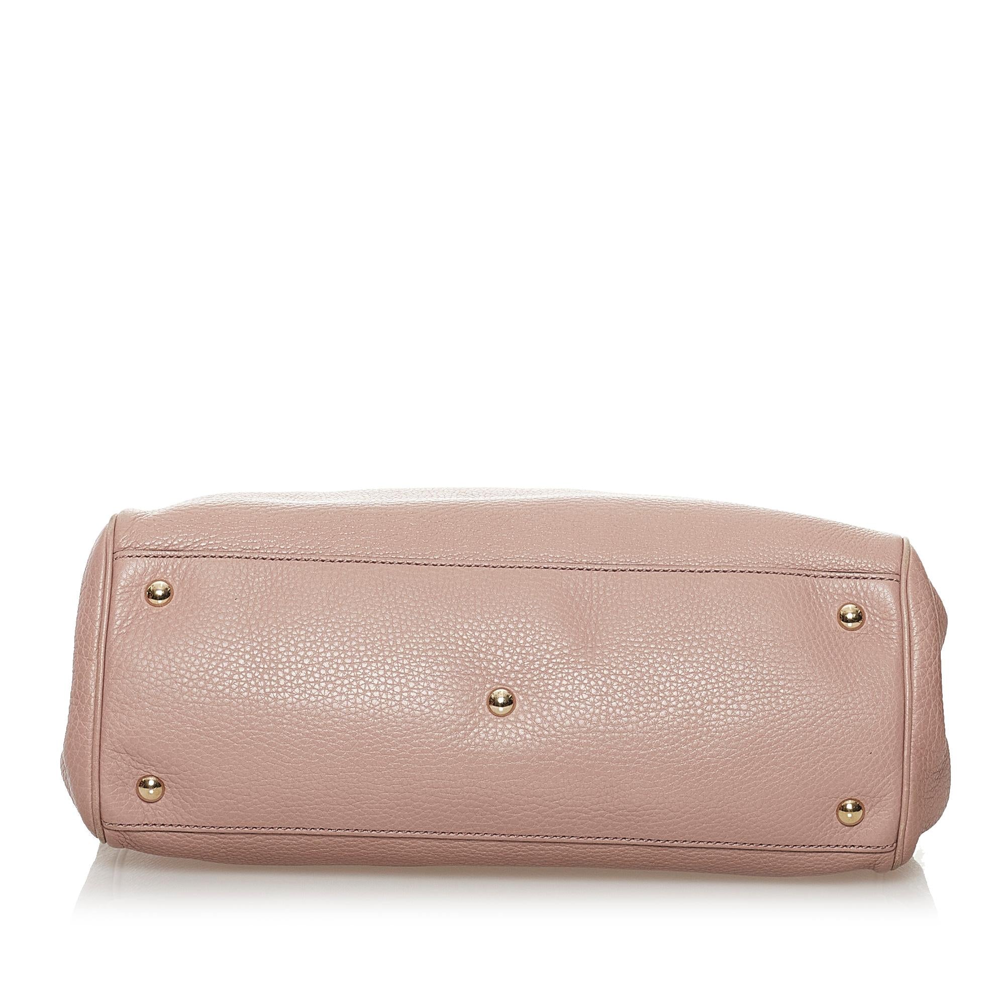 Gucci Bamboo Shopper Leather Satchel (SHG-31745)