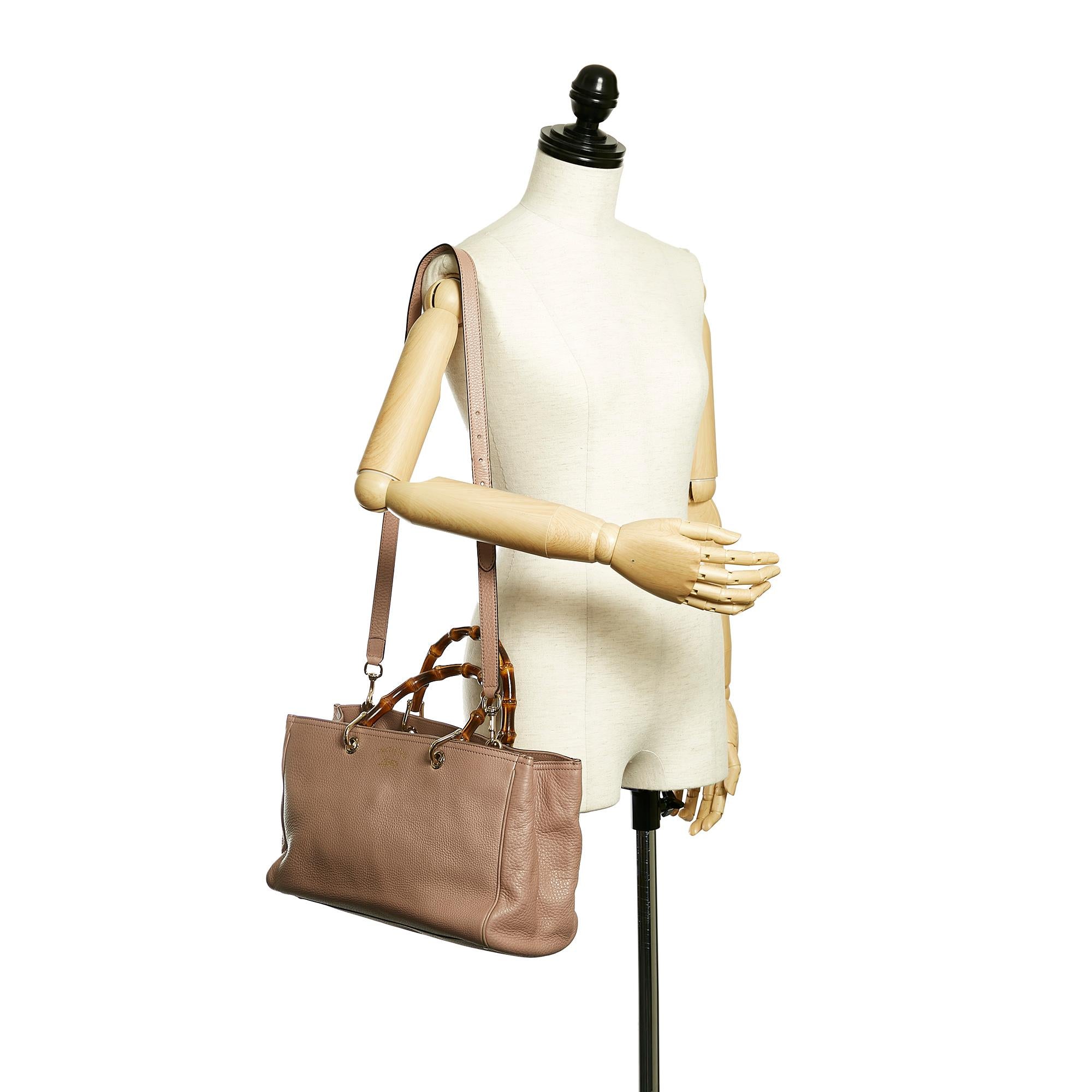 Gucci Bamboo Shopper Leather Satchel (SHG-31745)