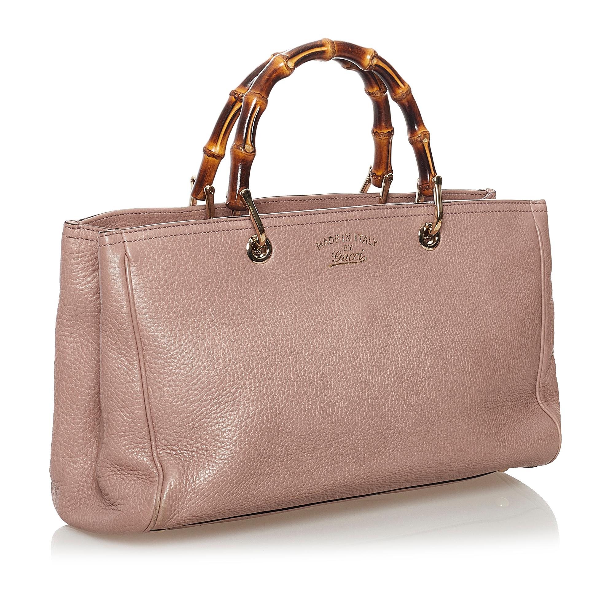 Gucci Bamboo Shopper Leather Satchel (SHG-31745)