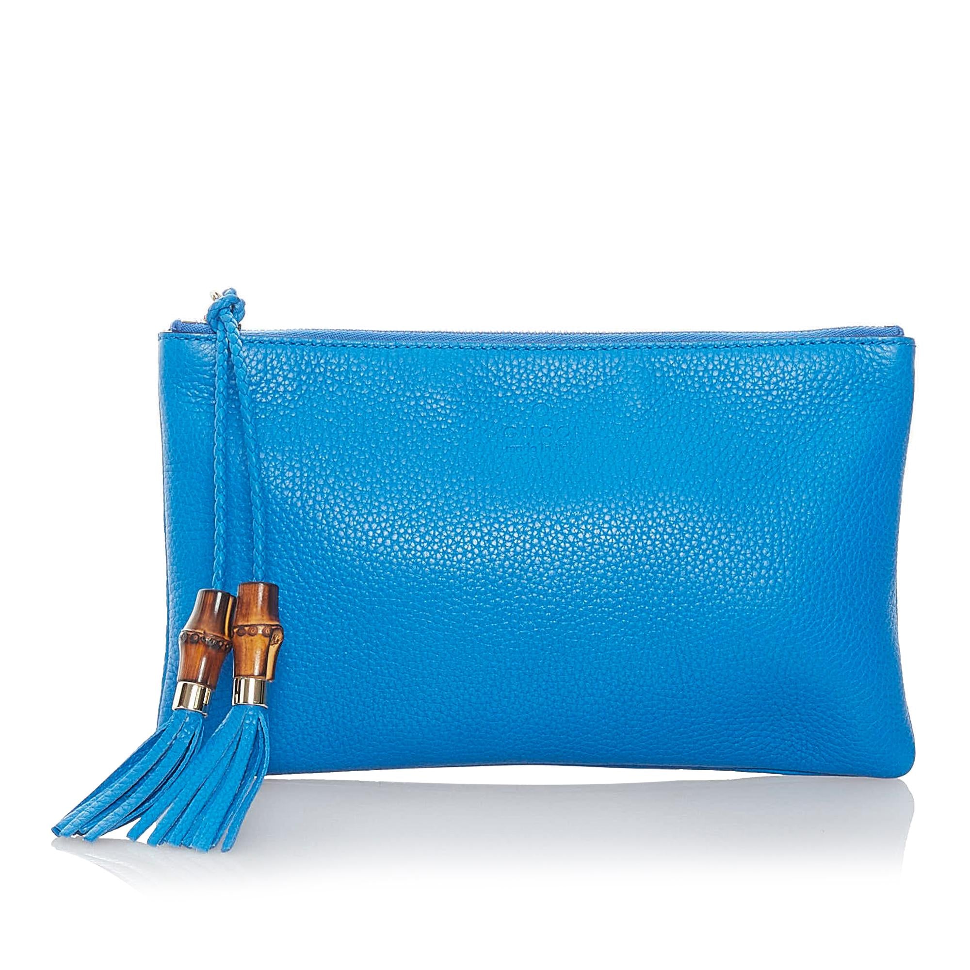 Gucci Bamboo Tassel Leather Clutch Bag (SHG-32863)