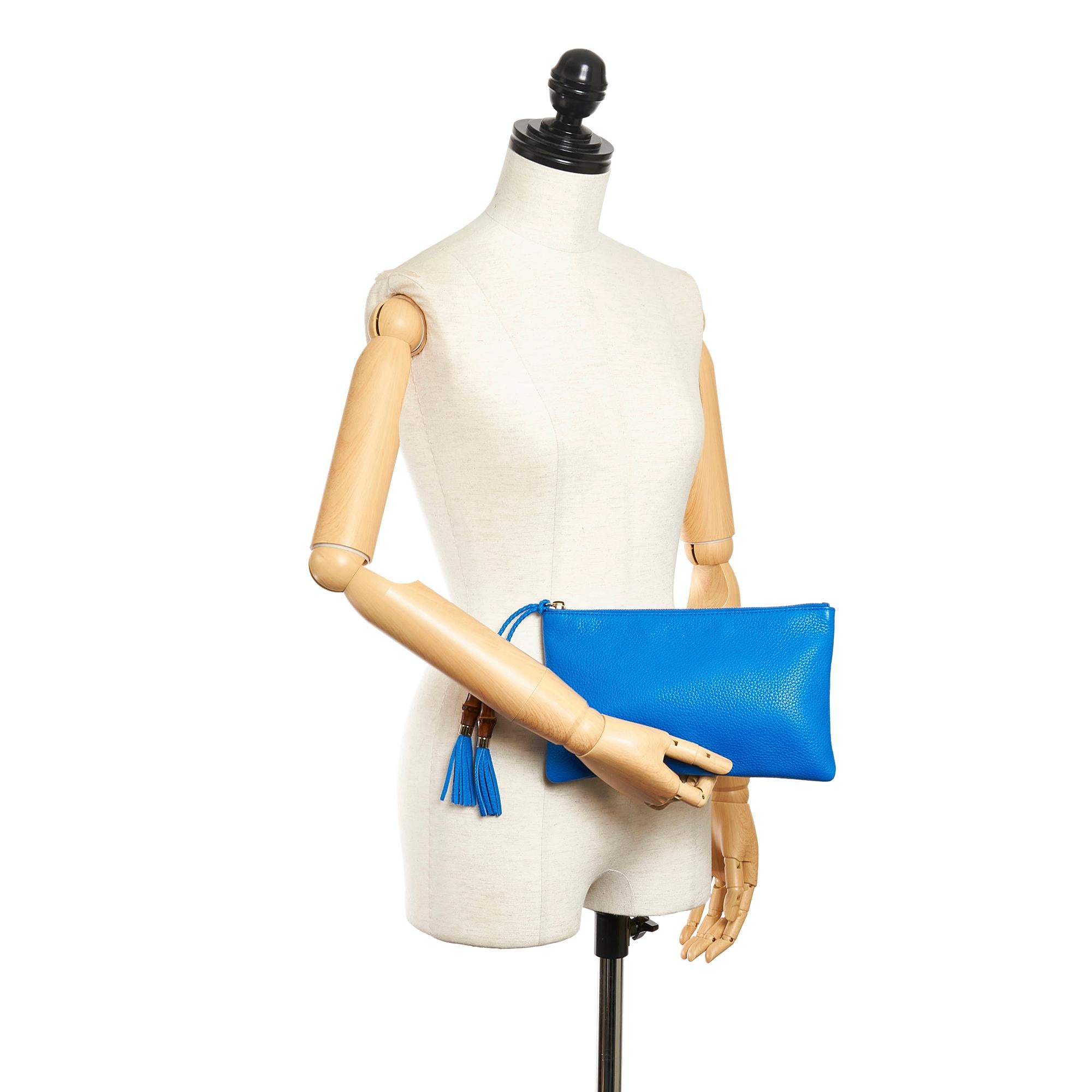 Gucci Bamboo Tassel Leather Clutch Bag (SHG-32863)