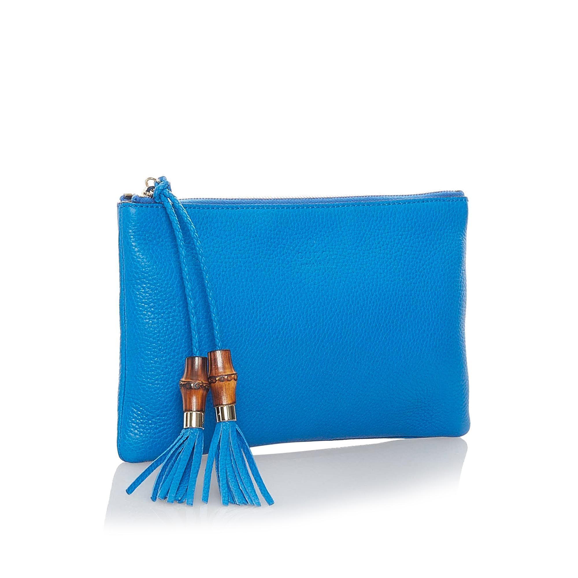 Gucci Bamboo Tassel Leather Clutch Bag (SHG-32863)