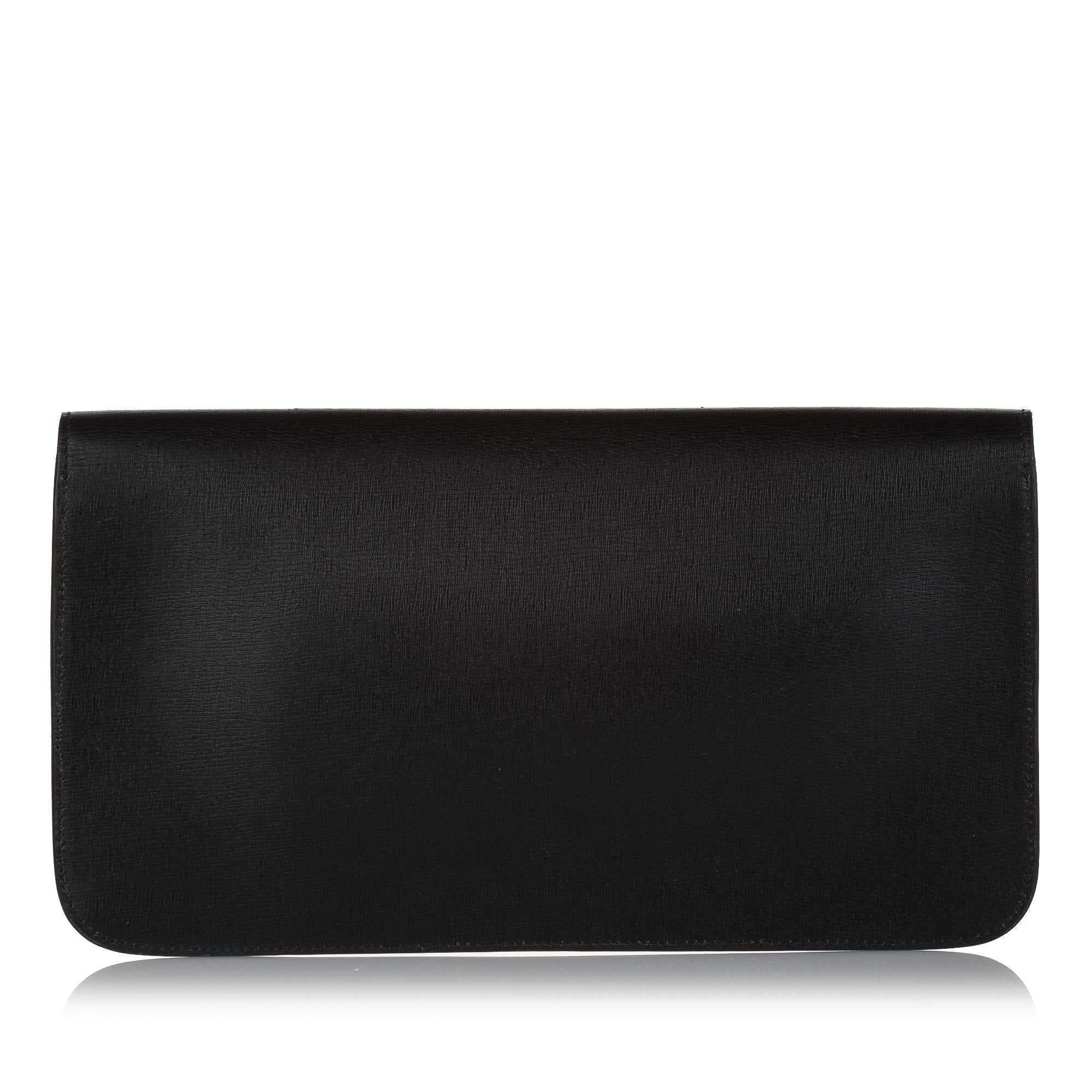 Gucci Bright Bit Leather Clutch Bag (SHG-32760)