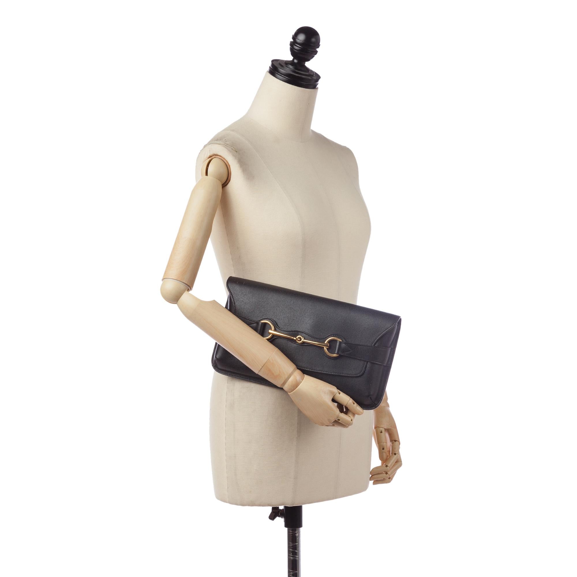 Gucci Bright Bit Leather Clutch Bag (SHG-32760)