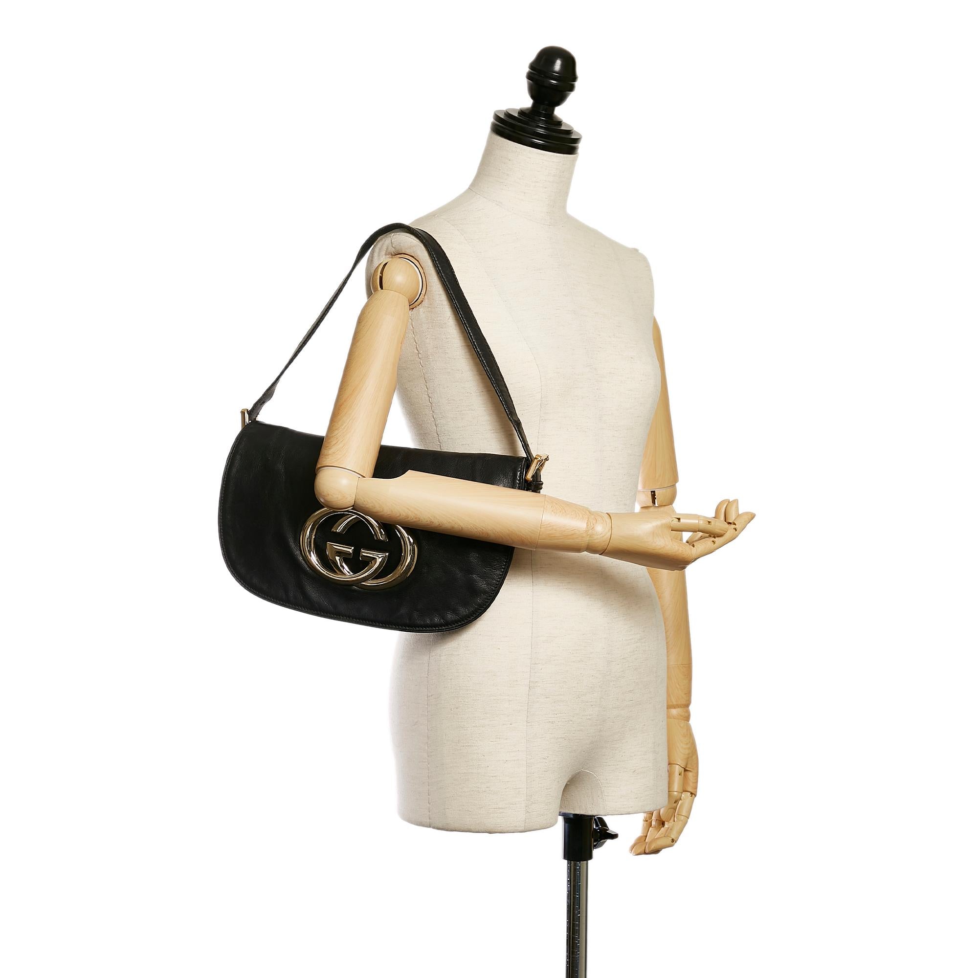 Gucci Britt Leather Shoulder Bag (SHG-32298)