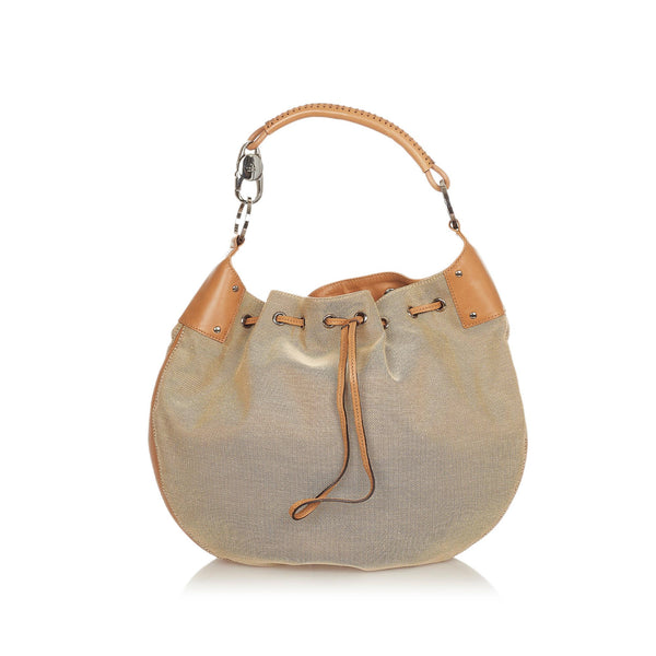 Gucci Vintage Hobo Handbag Canvas Logo 100% authentic Made in Italy
