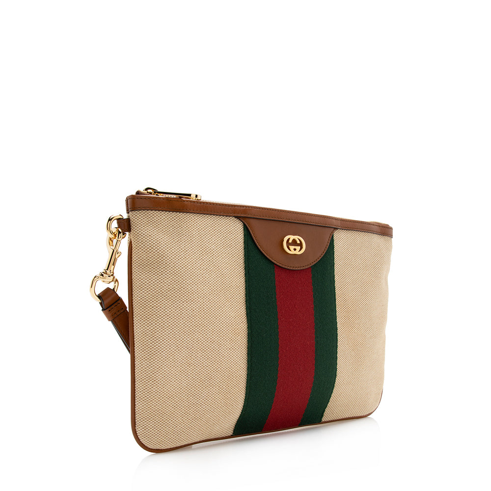 Gucci Canvas Vintage Web Wristlet (SHF-16199)