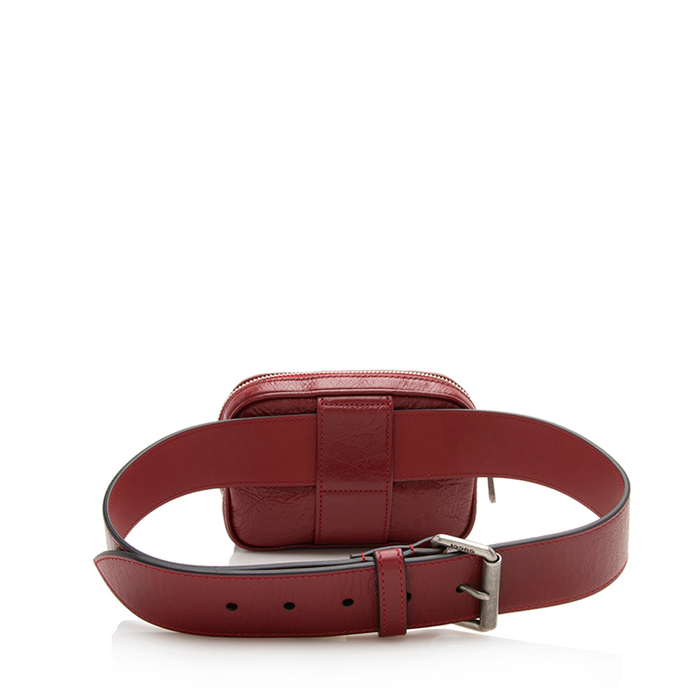 Gucci Cracked Calfskin Morpheus Belt Bag - Size 28 / 70 (SHF-12356)