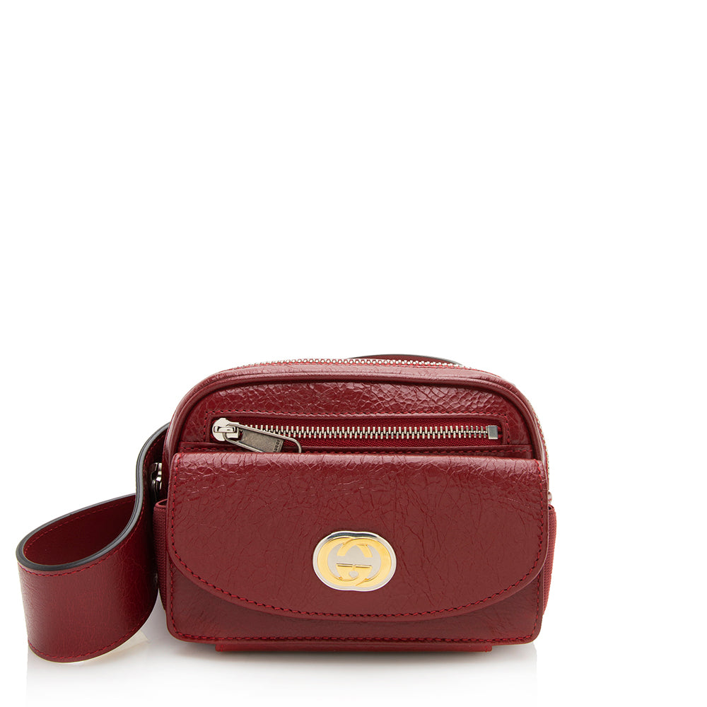 Gucci Cracked Calfskin Morpheus Belt Bag - Size 28 / 70 (SHF-12356)