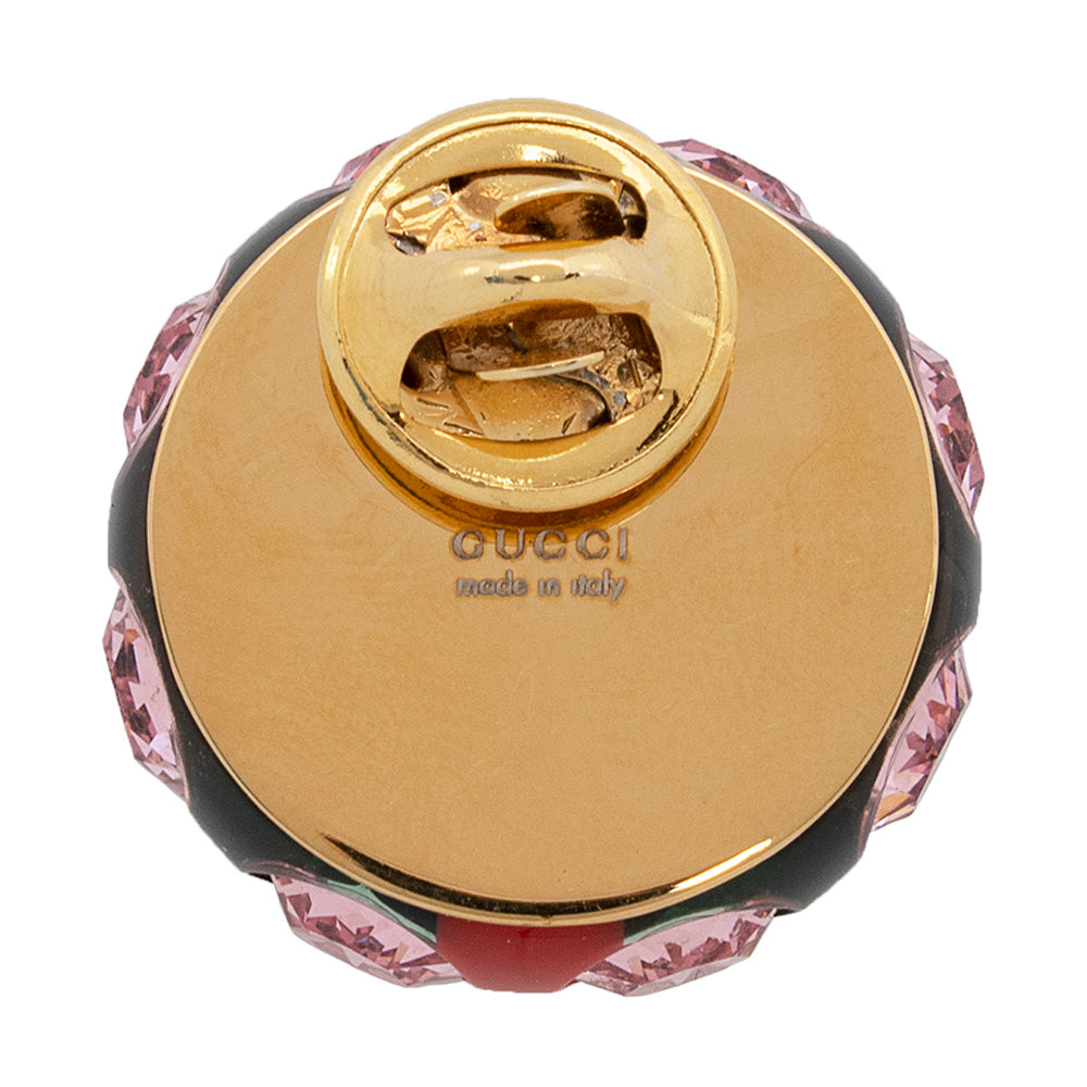 Gucci Crystal Resin Vintage Web GG Brooch (SHF-21230)