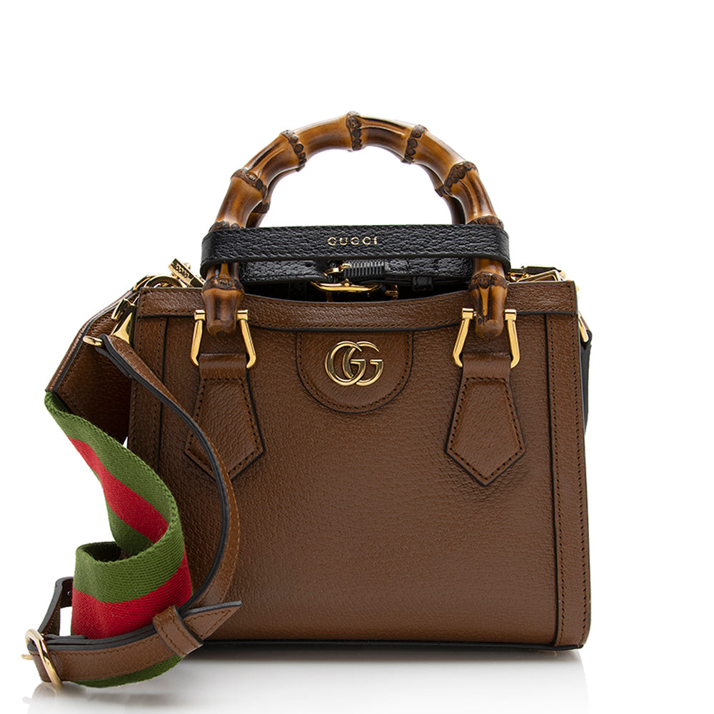 Gucci Cuir Leather Diana Mini Tote (SHF-22056)