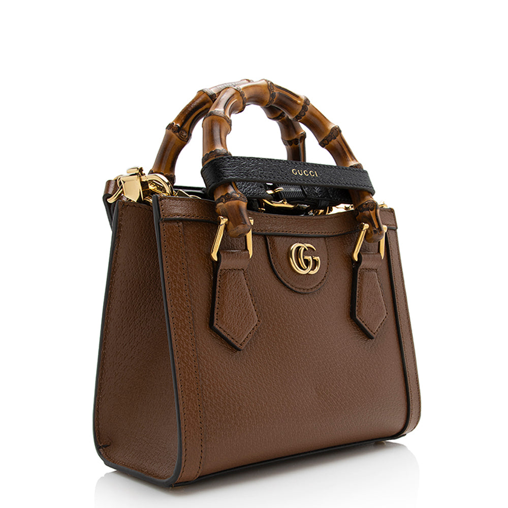 Gucci Cuir Leather Diana Mini Tote (SHF-22056)