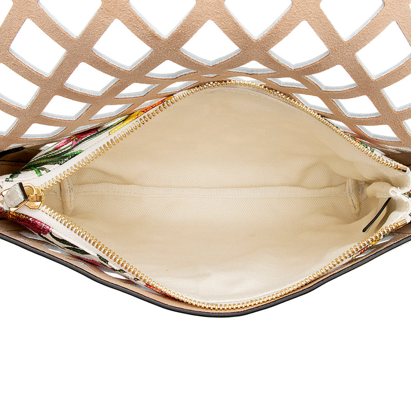 Gucci Cutout Leather Floral Shoulder Bag (SHF-16545)