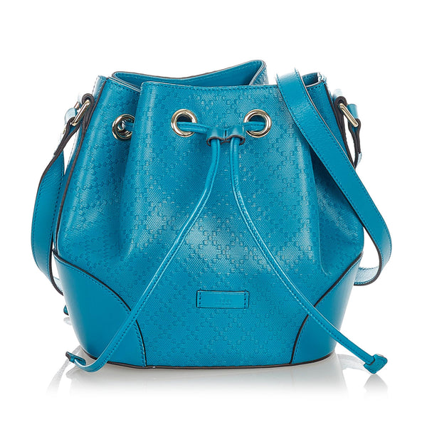 Gucci Diamante Bright Leather Bucket Bag (SHG-23244)
