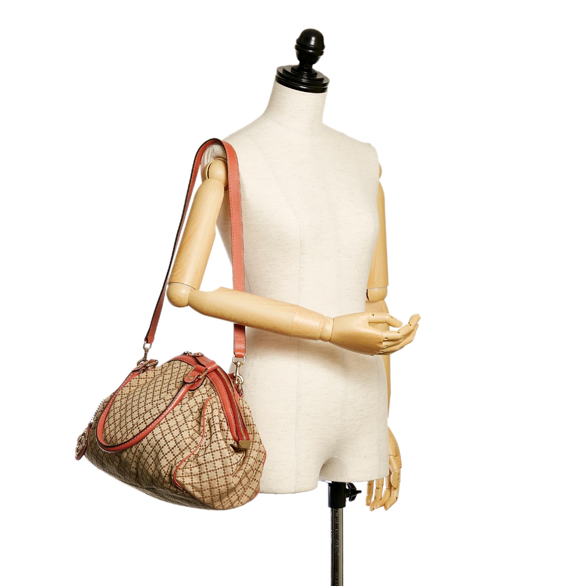 Gucci Diamante Sukey Canvas Satchel (SHG-28357)