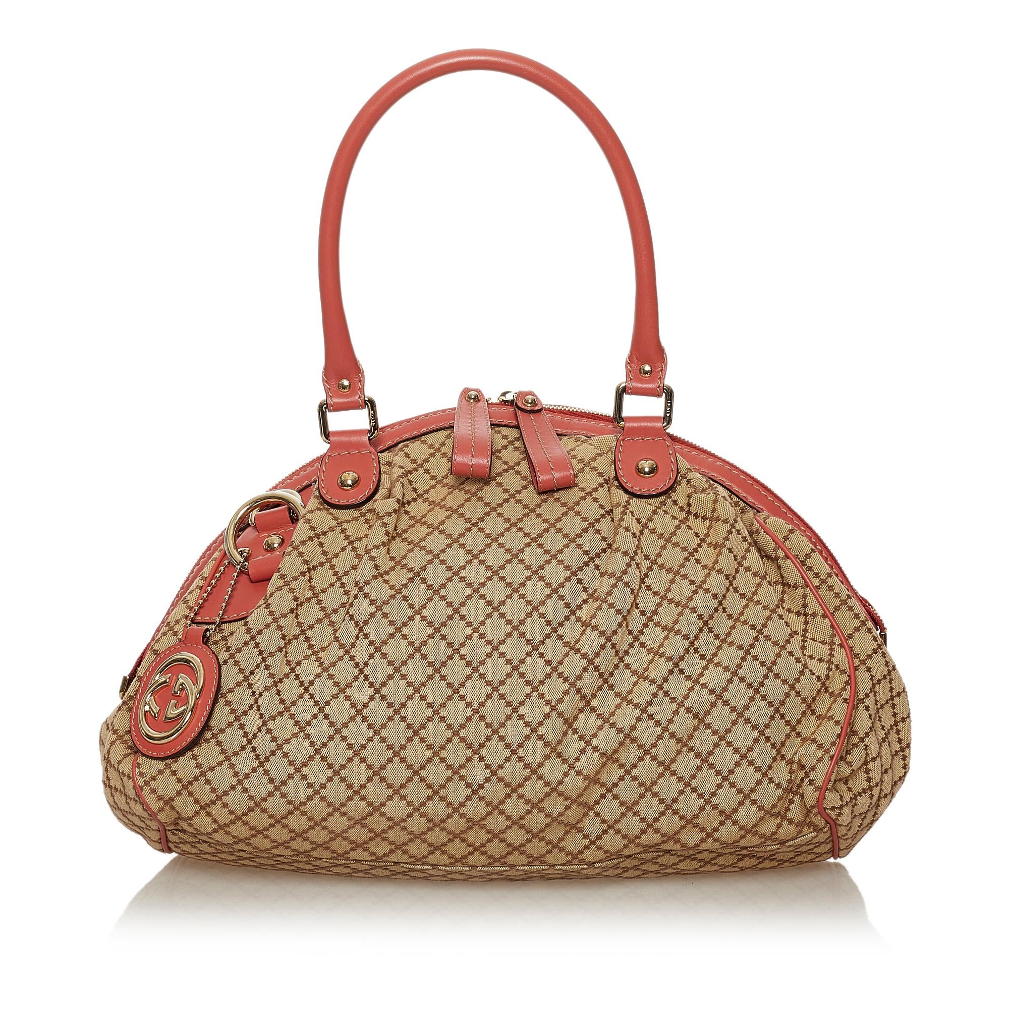 Gucci Diamante Sukey Canvas Satchel (SHG-28357)