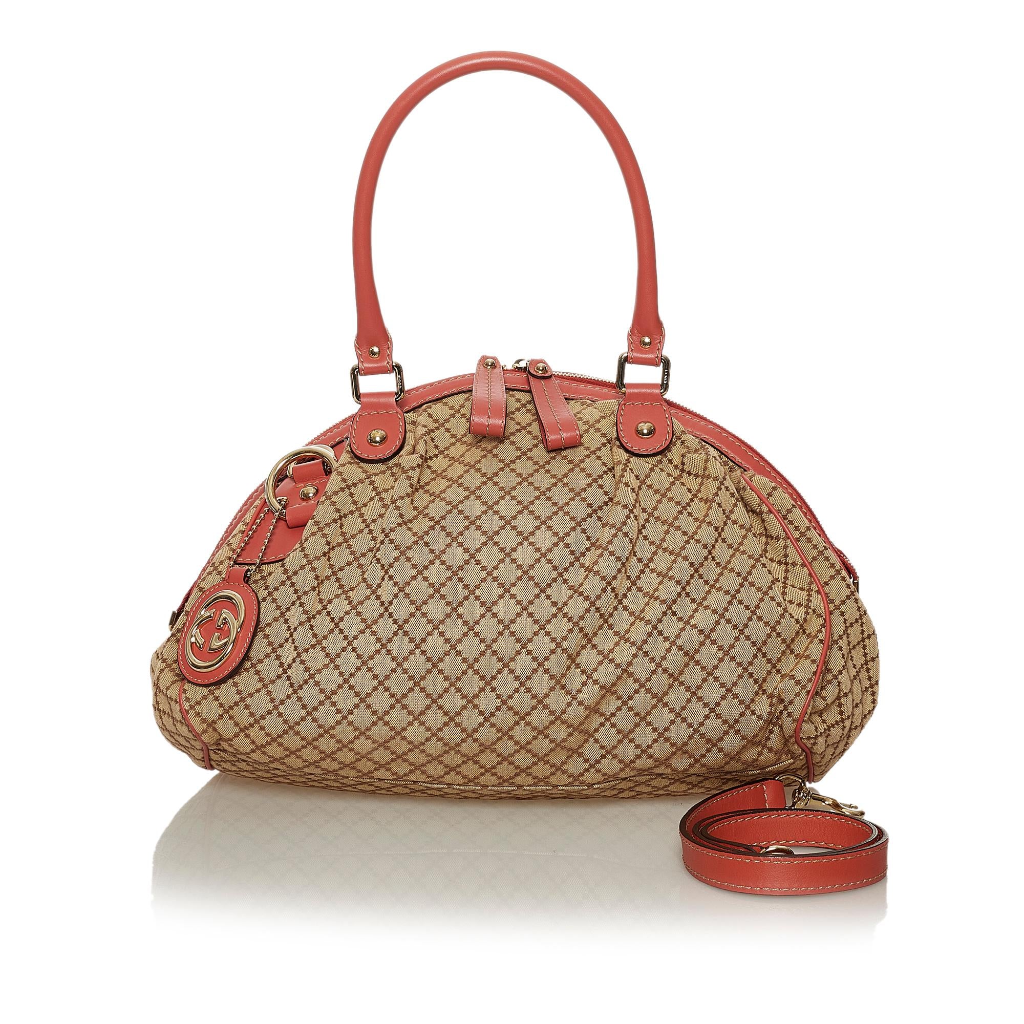 Gucci Diamante Sukey Canvas Satchel (SHG-28357)
