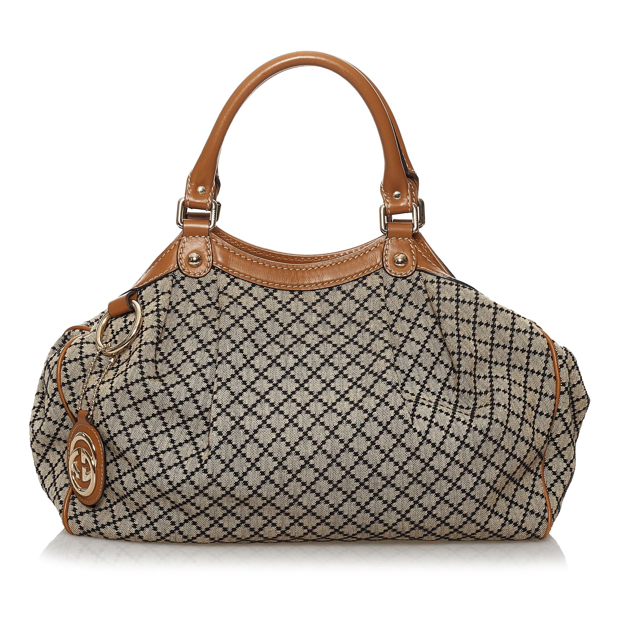 Gucci Diamante Sukey Canvas Tote Bag (SHG-30178)