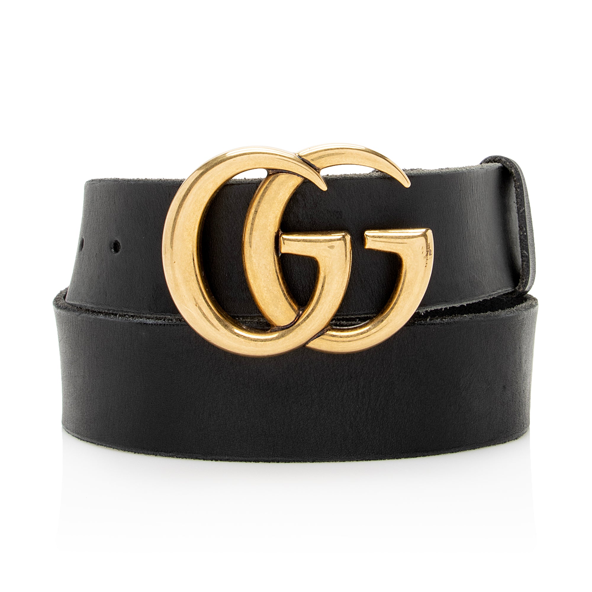 Gucci Distressed Leather GG Marmont Belt - Size 34 / 85 (SHF-22298)
