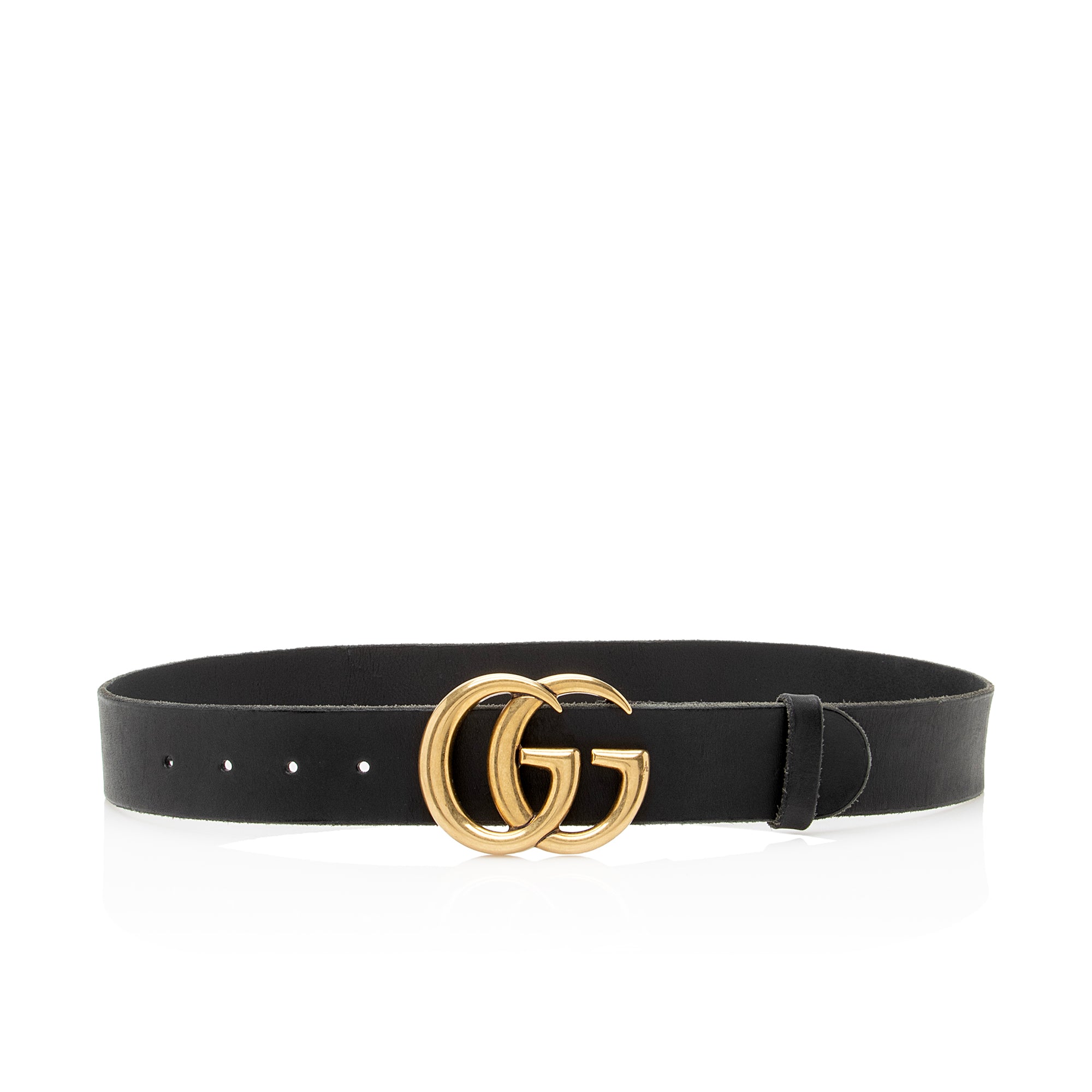 Gucci Distressed Leather GG Marmont Belt - Size 34 / 85 (SHF-22298)