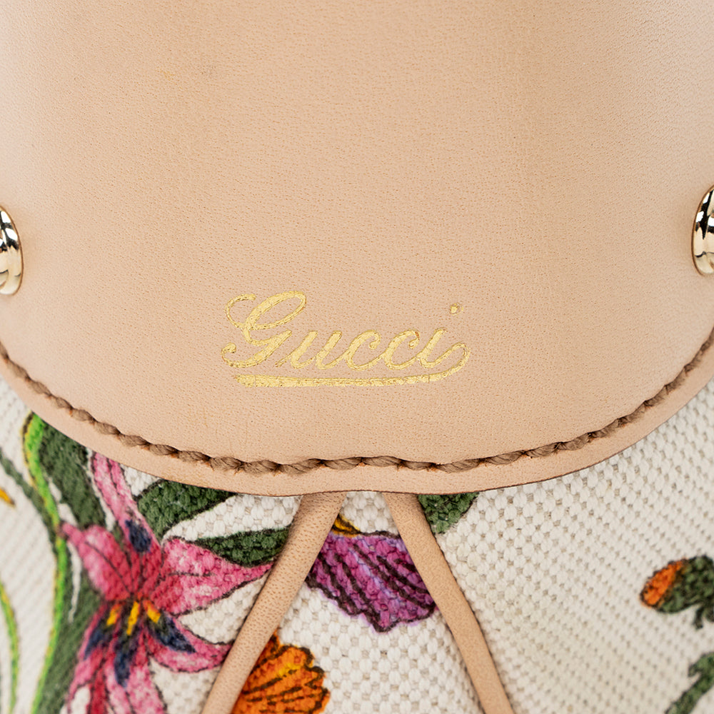 Gucci Flora Bamboo Half Moon Medium Hobo (SHF-19663)